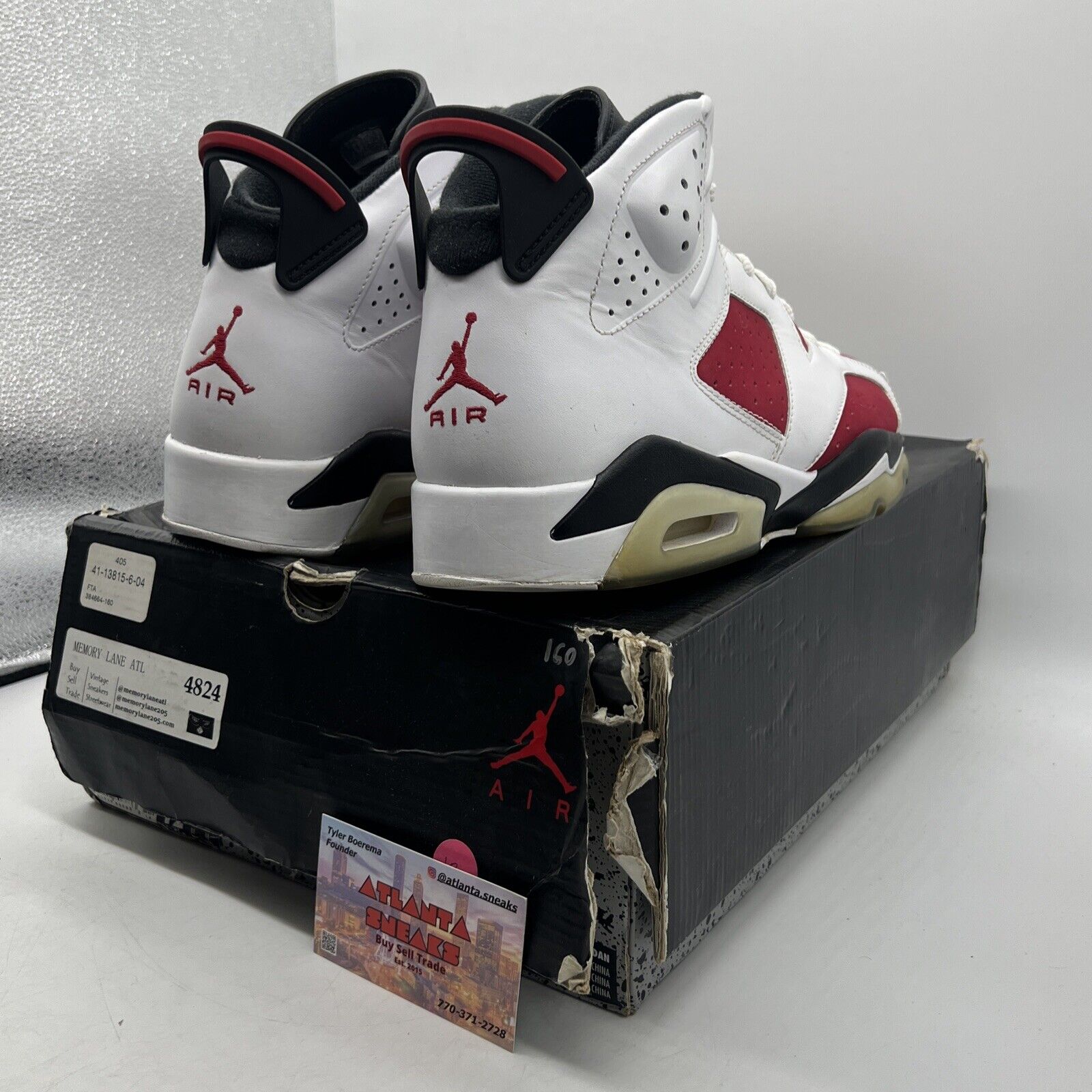 Size 12 - Air Jordan 6 Retro 2014 Carmine White Red Suede Leather (384664-160)