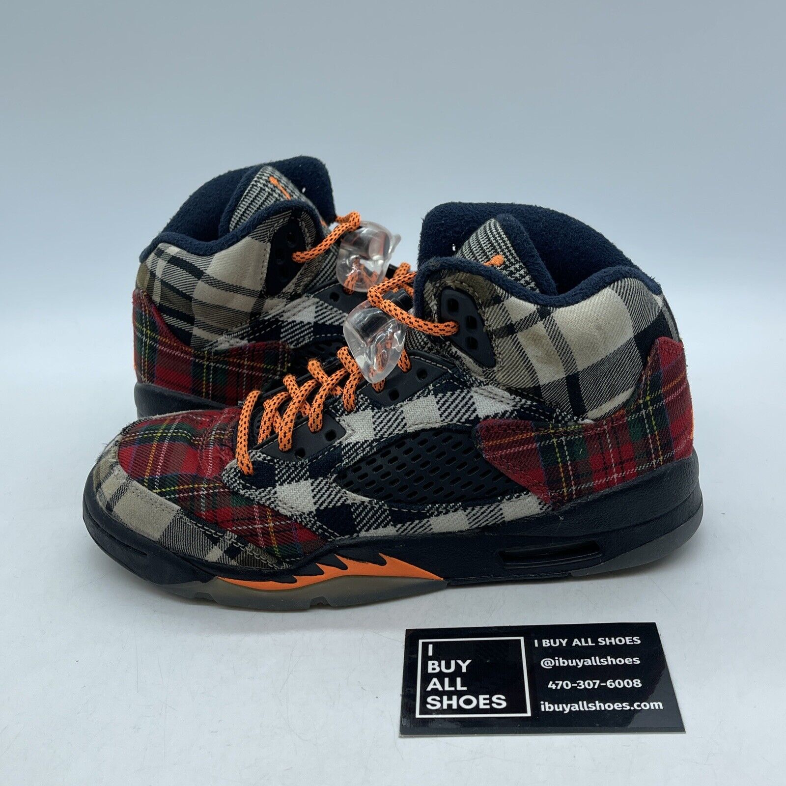Size 4.5Y (GS) - Jordan 5 Retro Mid Plaid Brown Red Orange Suede (FD4812-008)