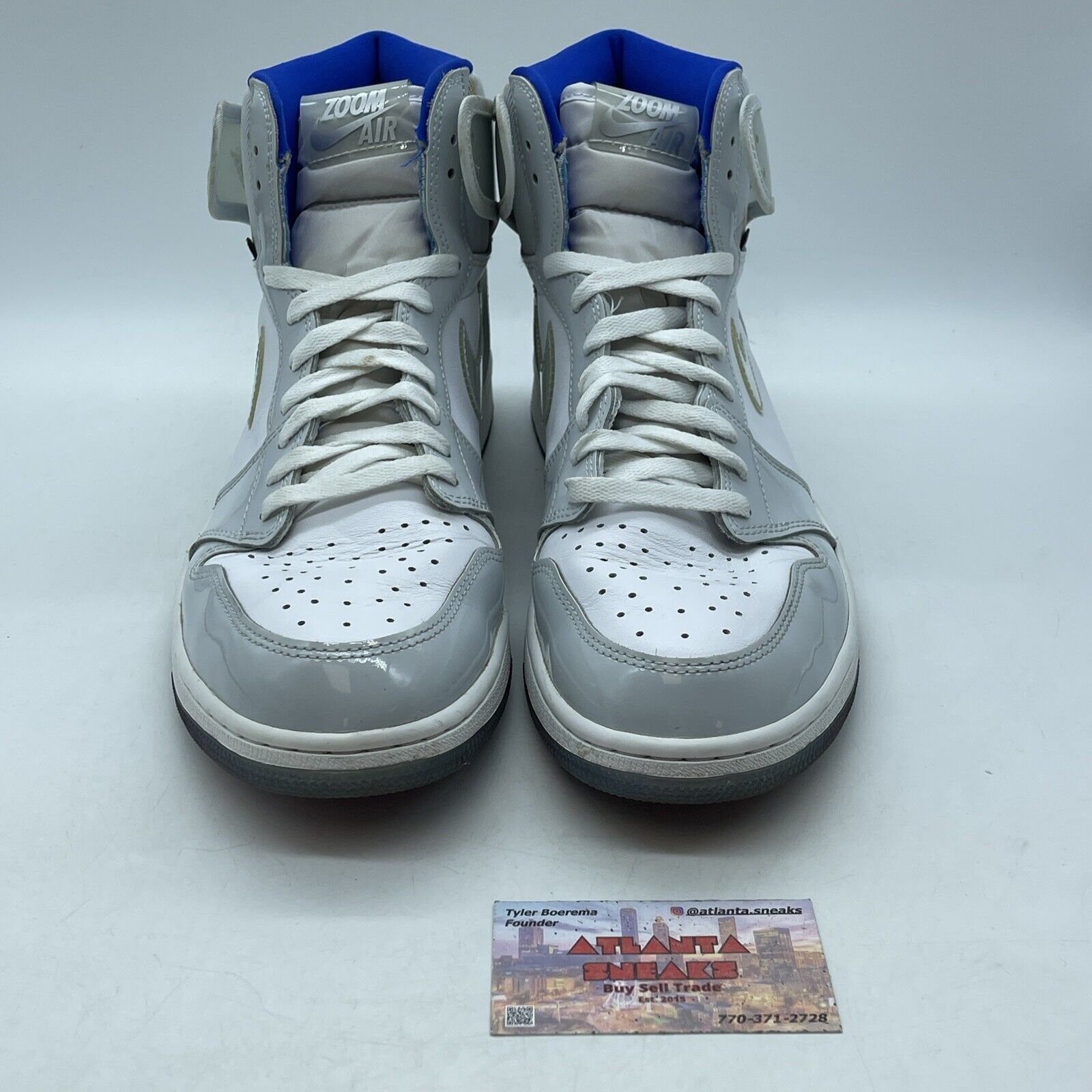 Size 13 - Air Jordan 1 Zoom High Racer Blue Grey White Leather (CK6637-104)