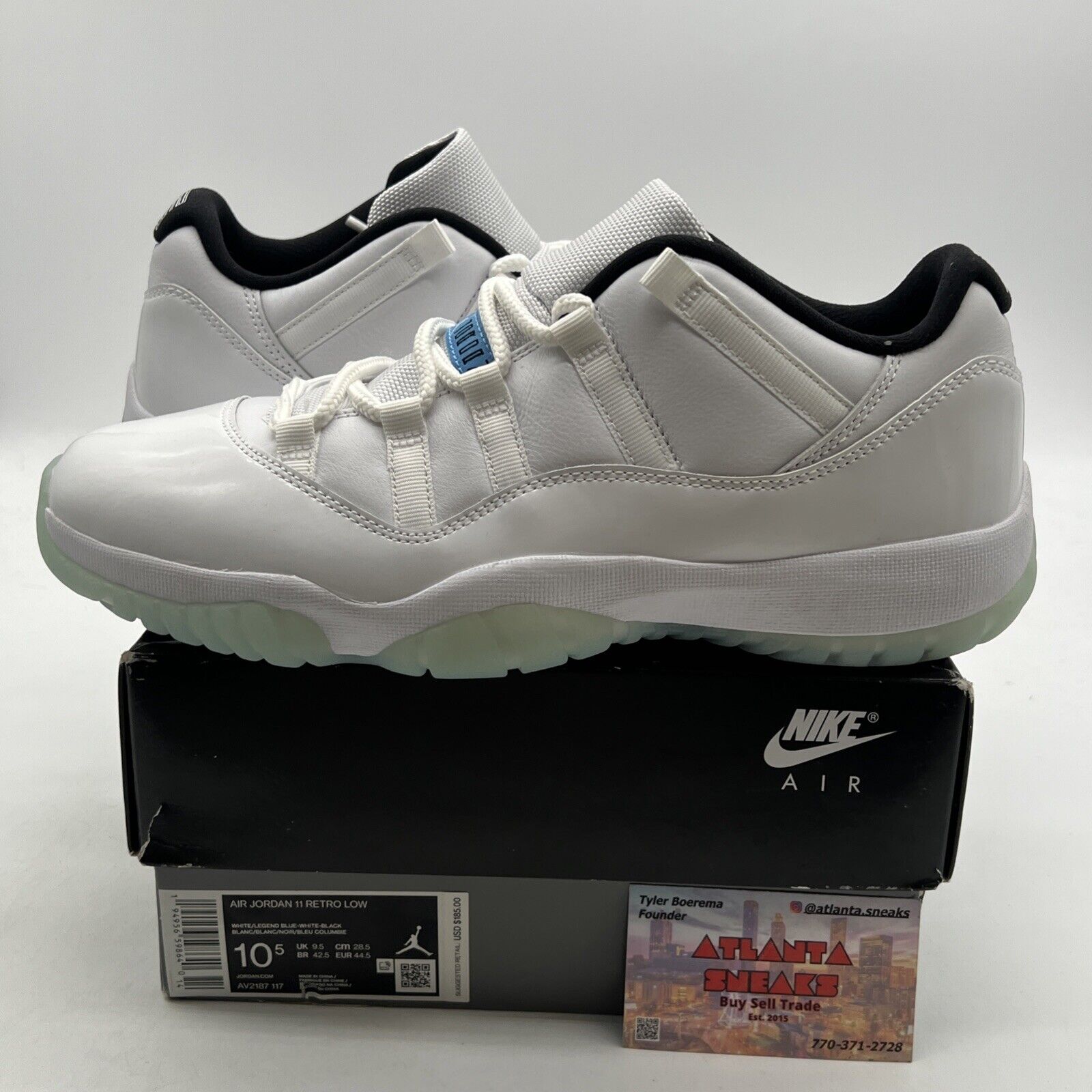 Size 10.5 - Air Jordan 11 Retro Low Legend Blue (AV2187-117)