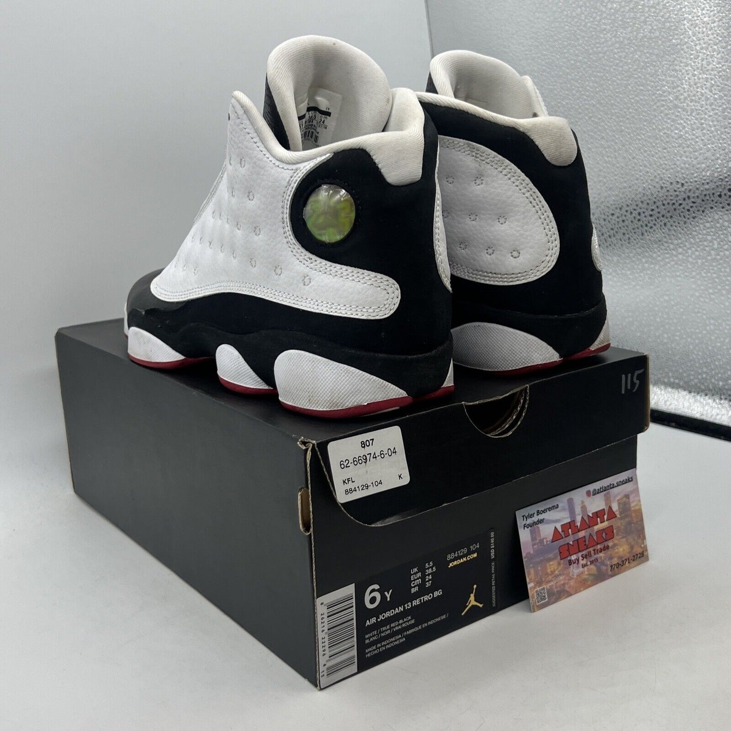 Size 7 - Jordan 13 Retro He Got Game 2018 White Black Red Leather (884129-104)