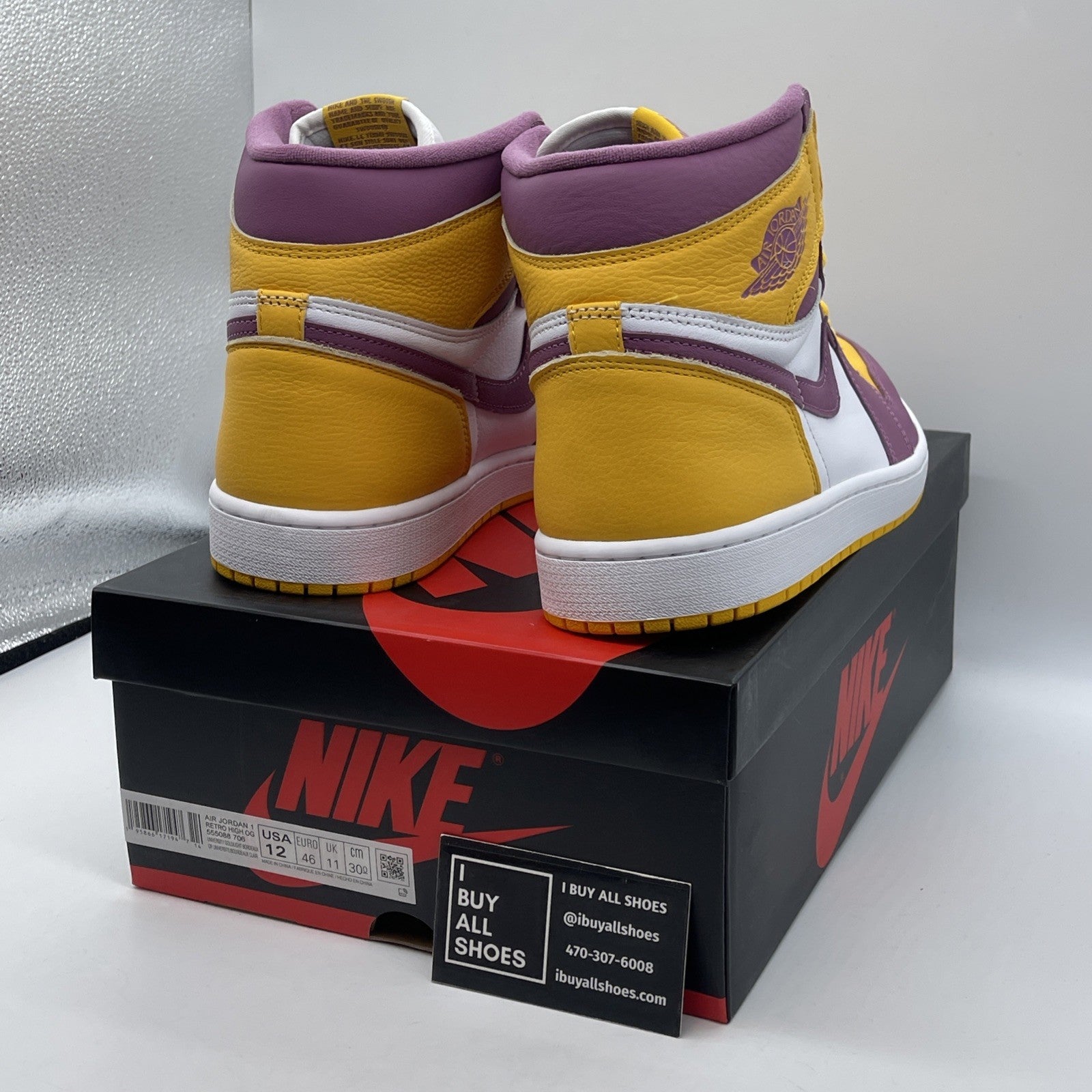 Size 12 - Jordan 1 Retro High OG Brotherhood Yellow Leather (555088-706)
