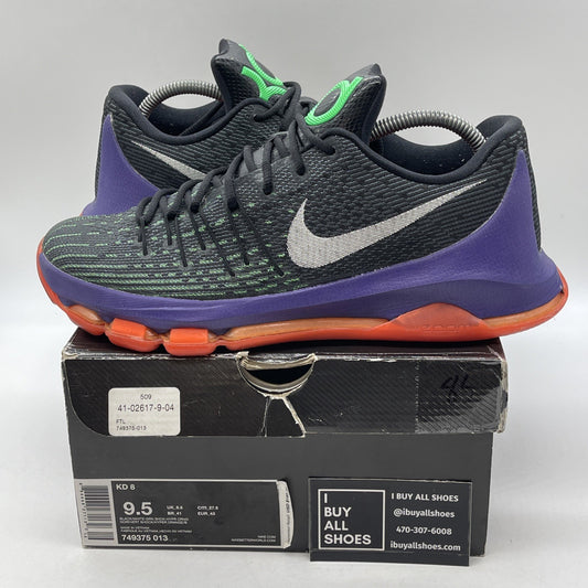 Size 9.5 - Nike KD 8 Vinary Silver Black Suede  (749375-013)