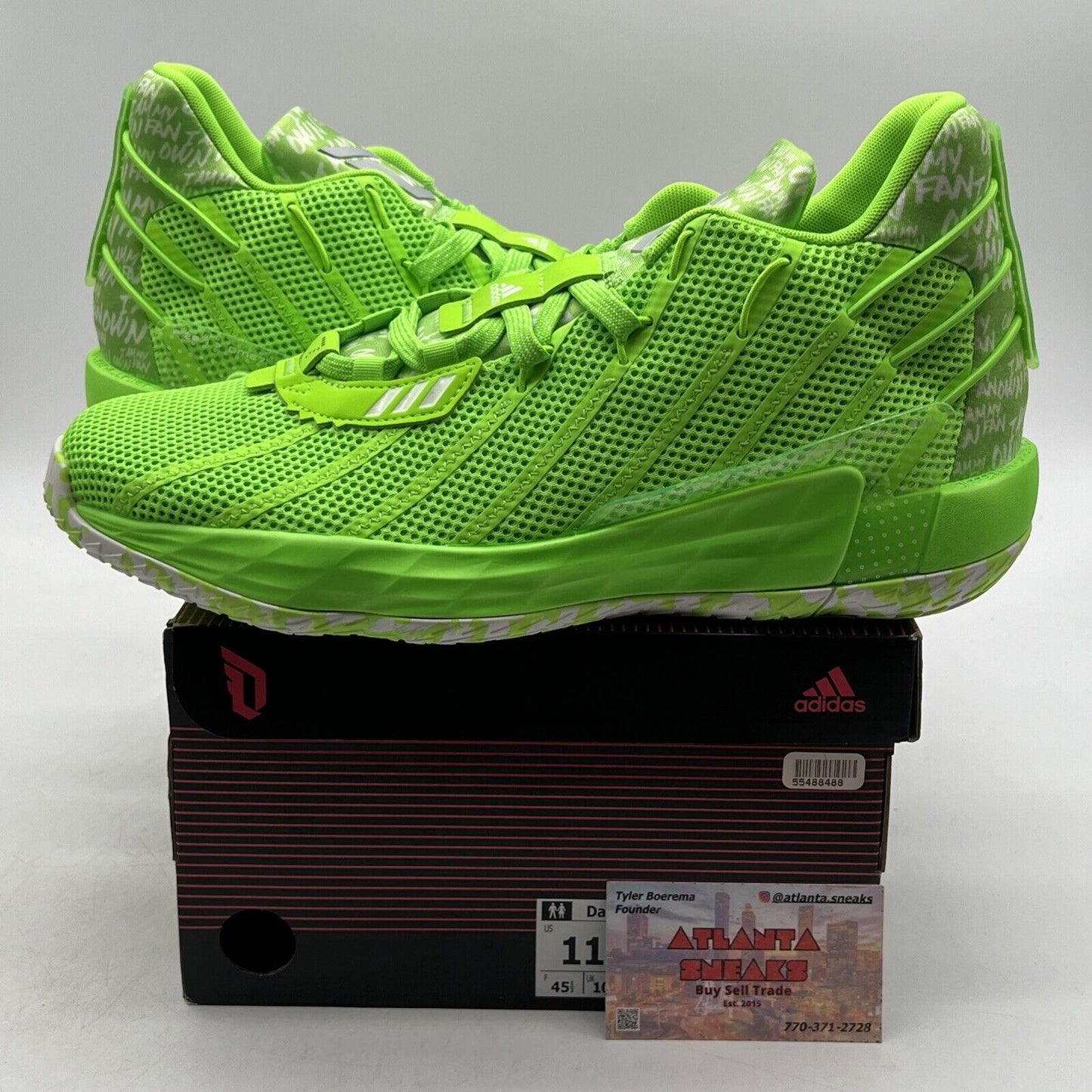 Size 11 - adidas Dame 7 I Am My Own Fan - Solar Green (FY0160)