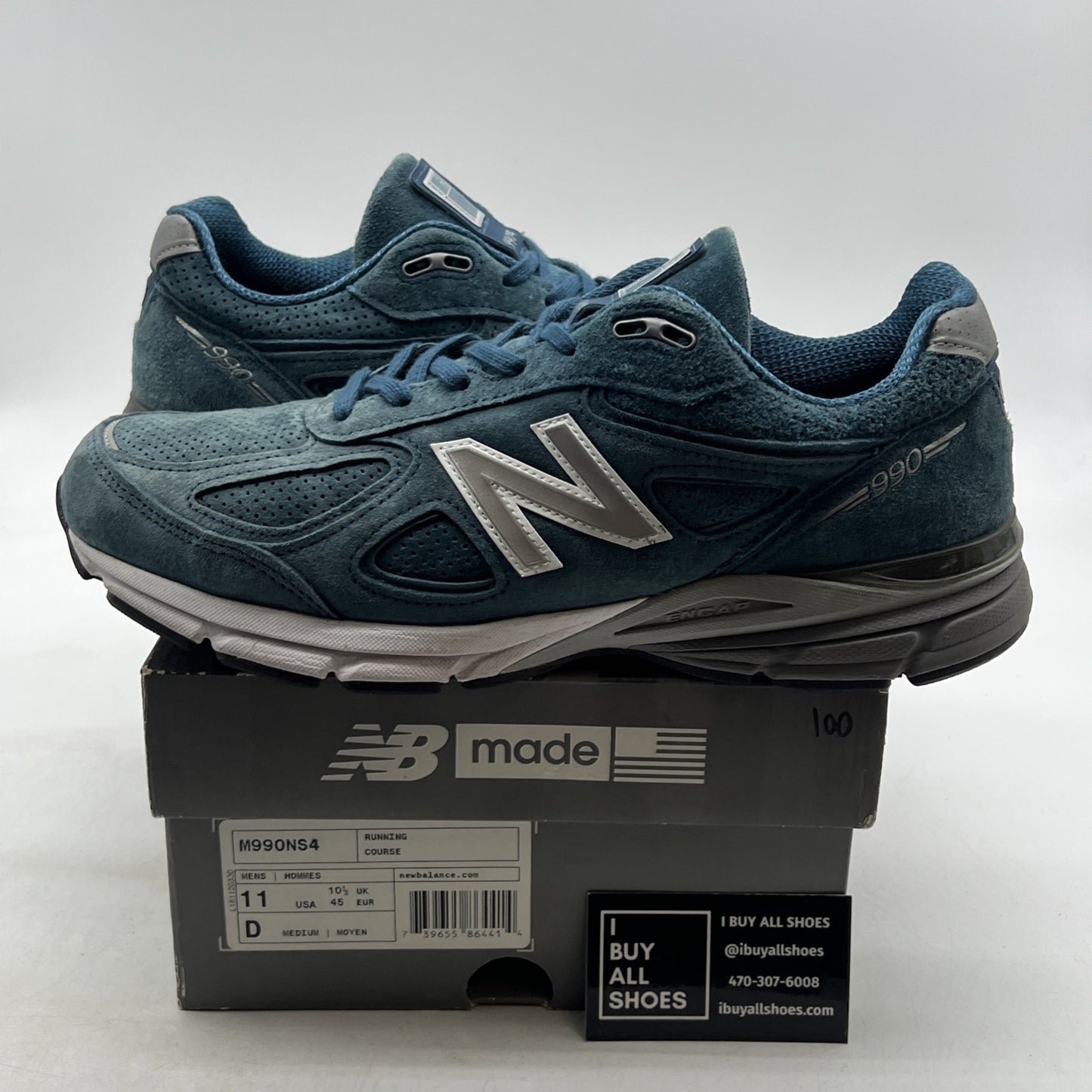 Size 11 - New Balance 990v4 Made in USA North Sea (M990NS4)