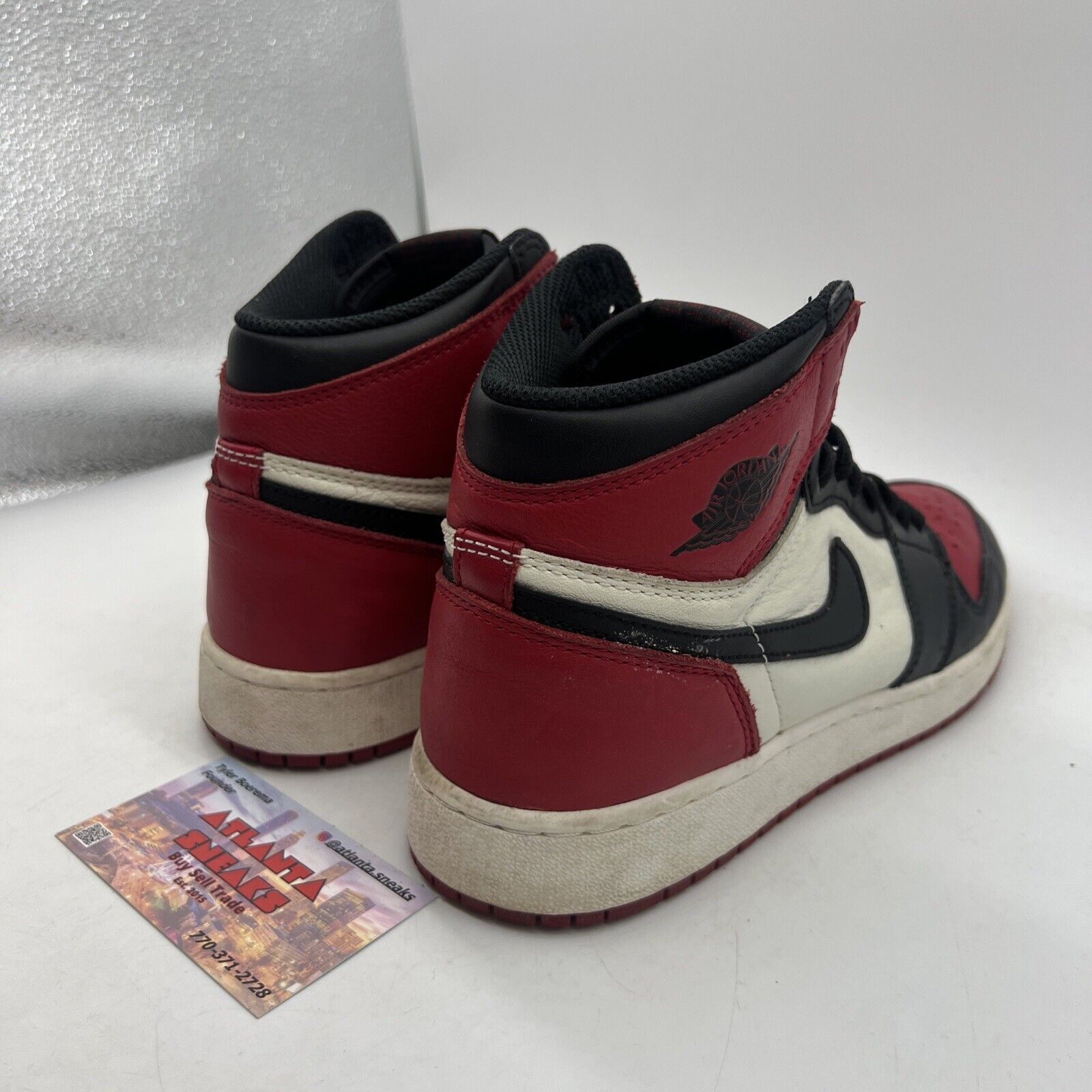 Nike Air Jordan 1 High OG GS Bred Toe Boys Youth Size 6Y (575441-610)