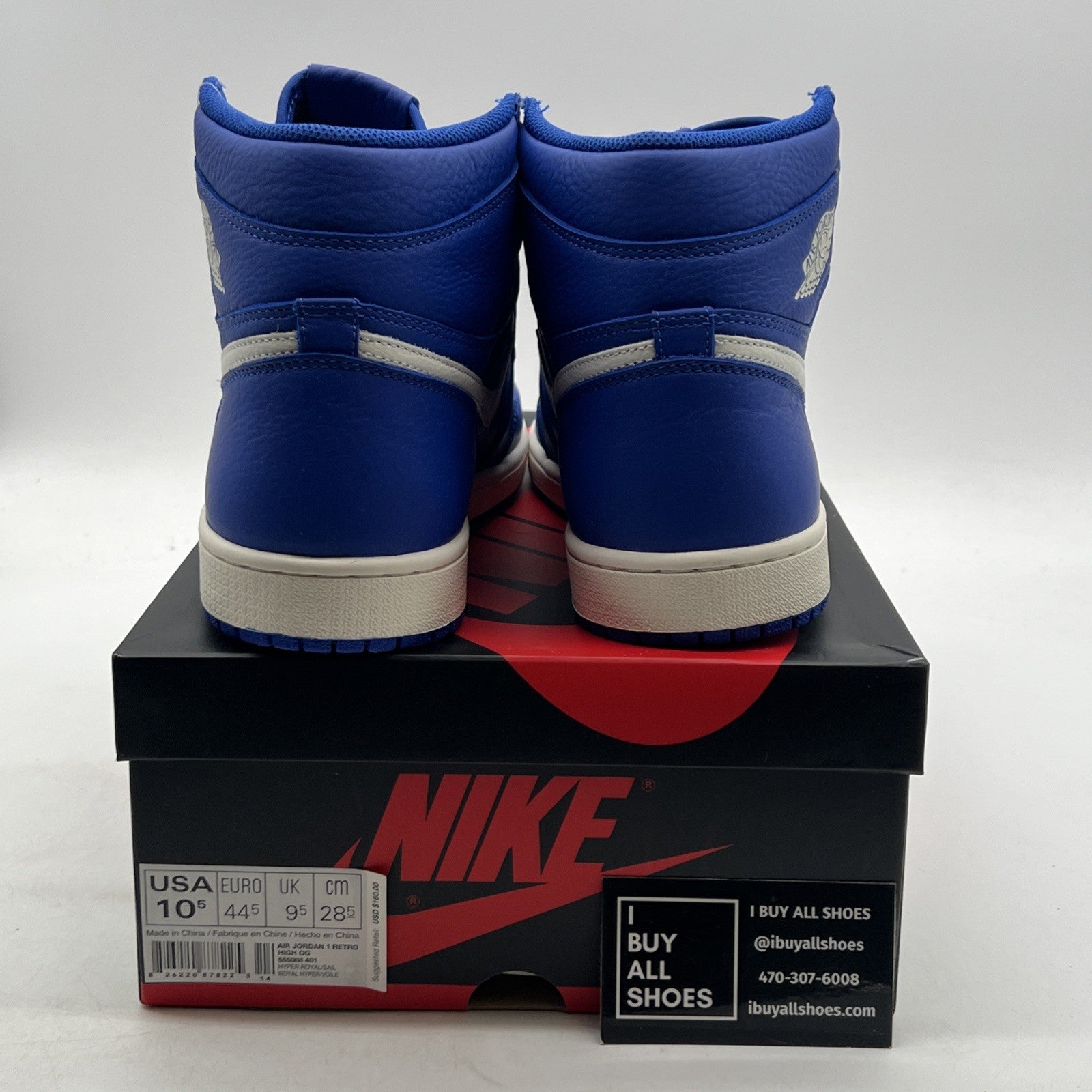 Size 10.5 - Air Jordan 1 Retro OG High Hyper Royal (555088-401)