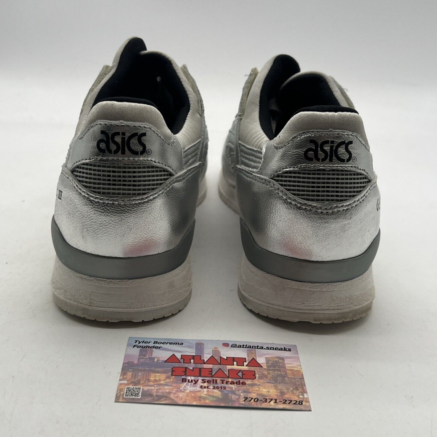 Size 12 - Asics Gel Lyte III Athletic Shoes Blemish HL504 Metallic Silver