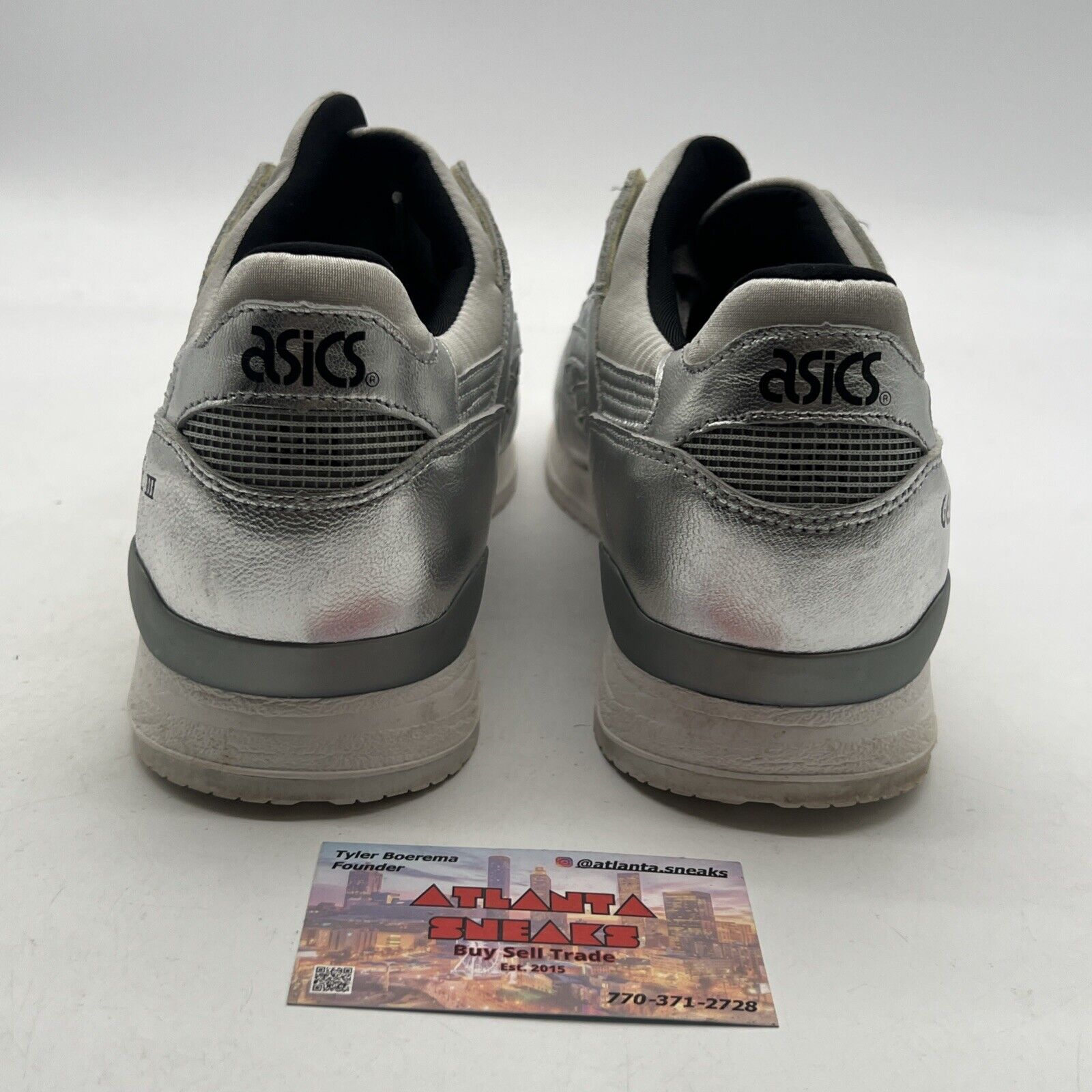 Size 12 - Asics Gel Lyte III Athletic Shoes Blemish HL504 Metallic Silver