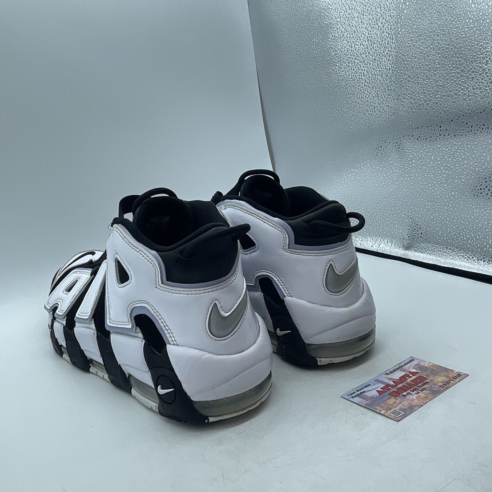 Size 12 - Nike Air More Uptempo Cobalt Bliss Black White Leather (DV0819-001)