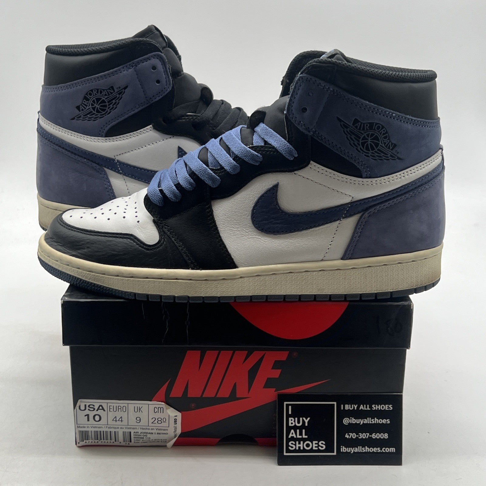 Size 10 - Air Jordan 1 Retro OG High Best Hand in the Game Blue Moon 555088-115
