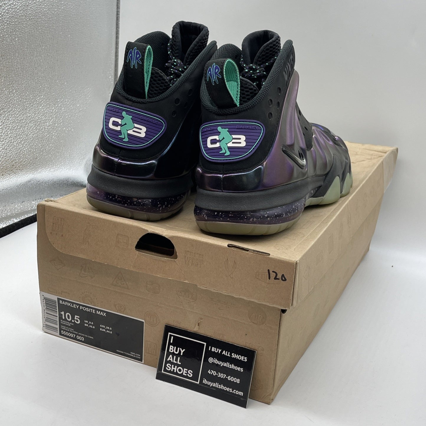Size 10.5 - Nike Barkley Posite Max Eggplant Purple Black Suede (555097-003)