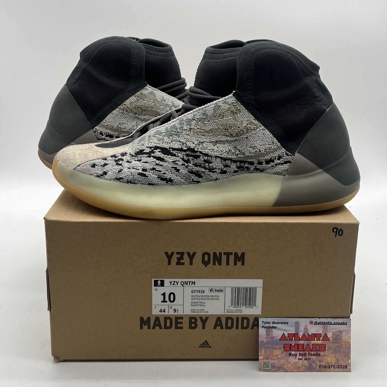 Size 10 - adidas Yeezy Quantum Sea Teal Black Cream Grey Suede (GY7926)