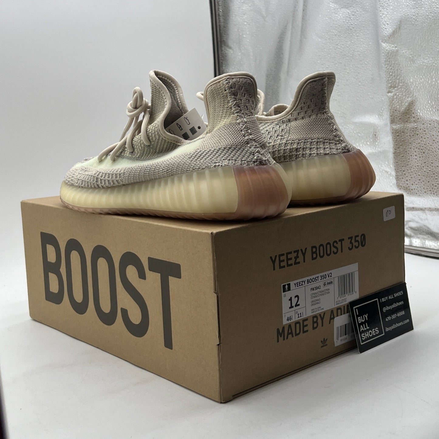 Size 12 - Yeezy Boost 350 V2 Citrin Non-Reflective (FW3042)