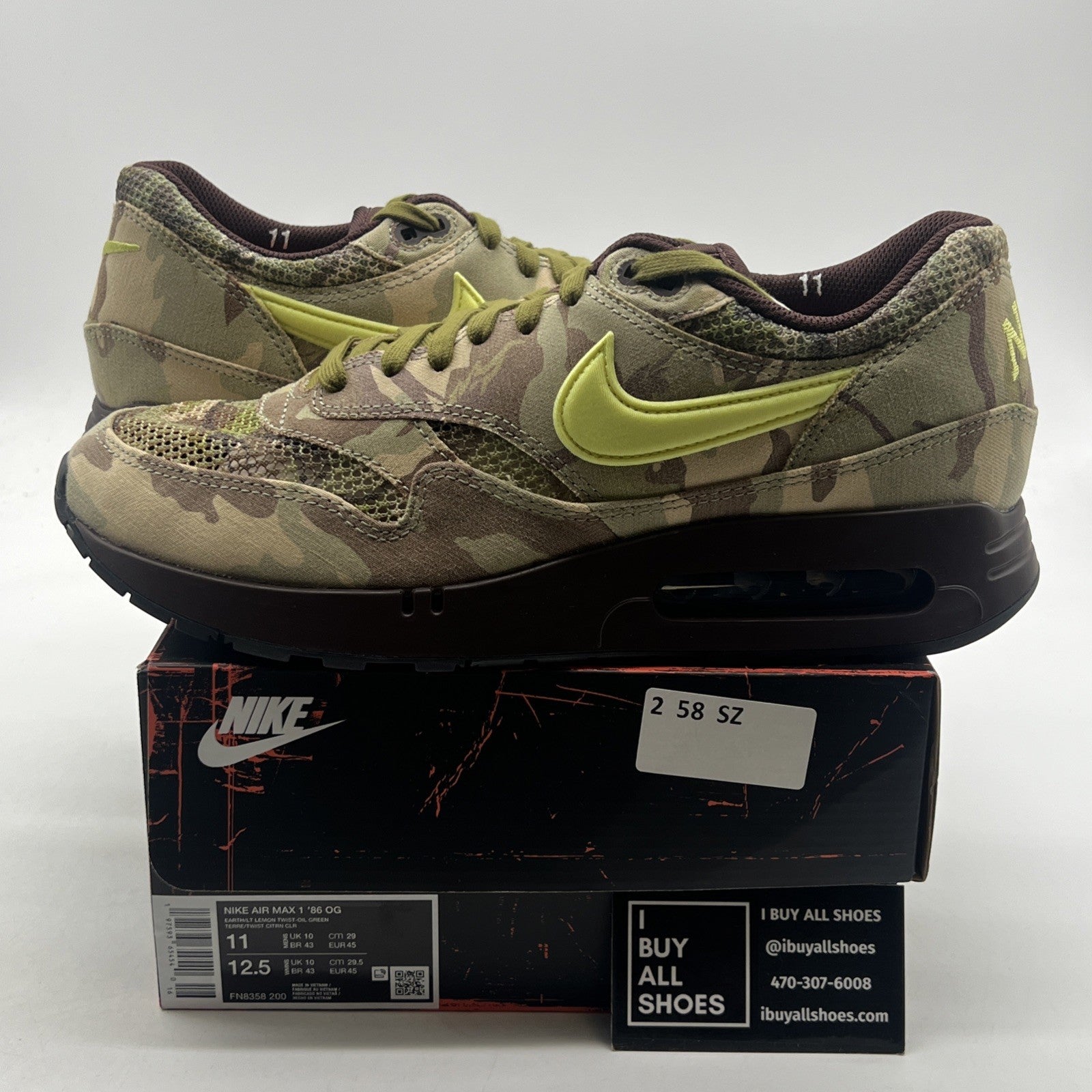 Size 11 - Nike Air Max 1 '86 OG Big Bubble - Camo (FN8385-200)