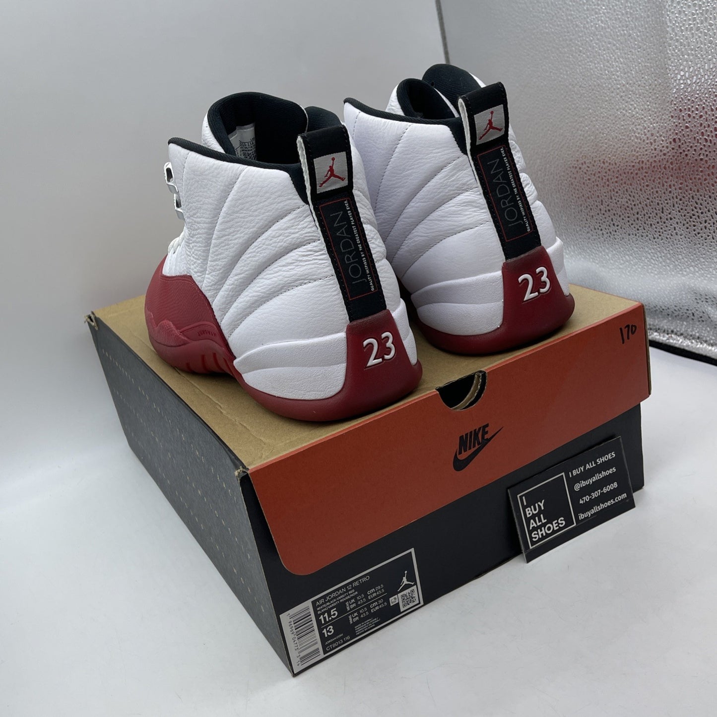 Size 11.5 - Jordan 12 Retro 2023 Mid Cherry White Red Leather (CT8013-116)