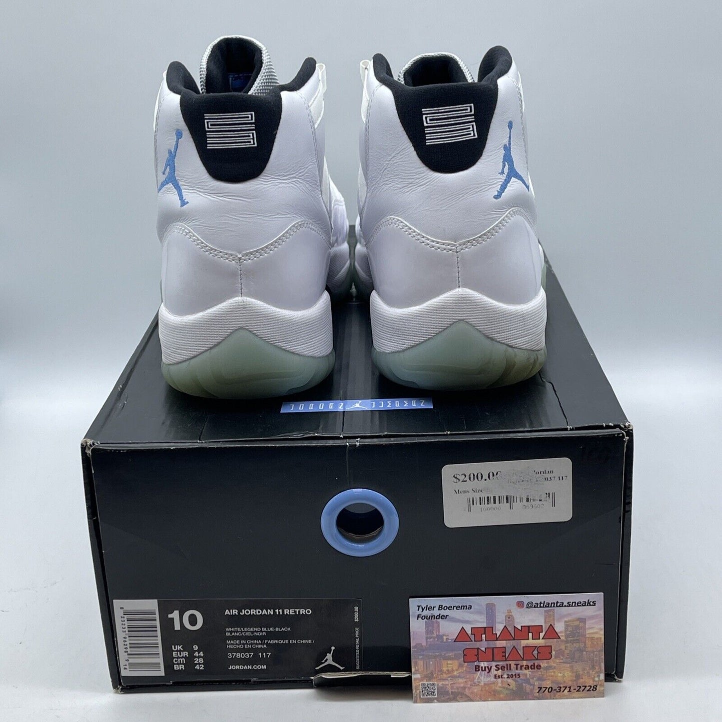 Size 10 - Jordan 11 Retro High Legend Blue White Leather Suede (378037-117)