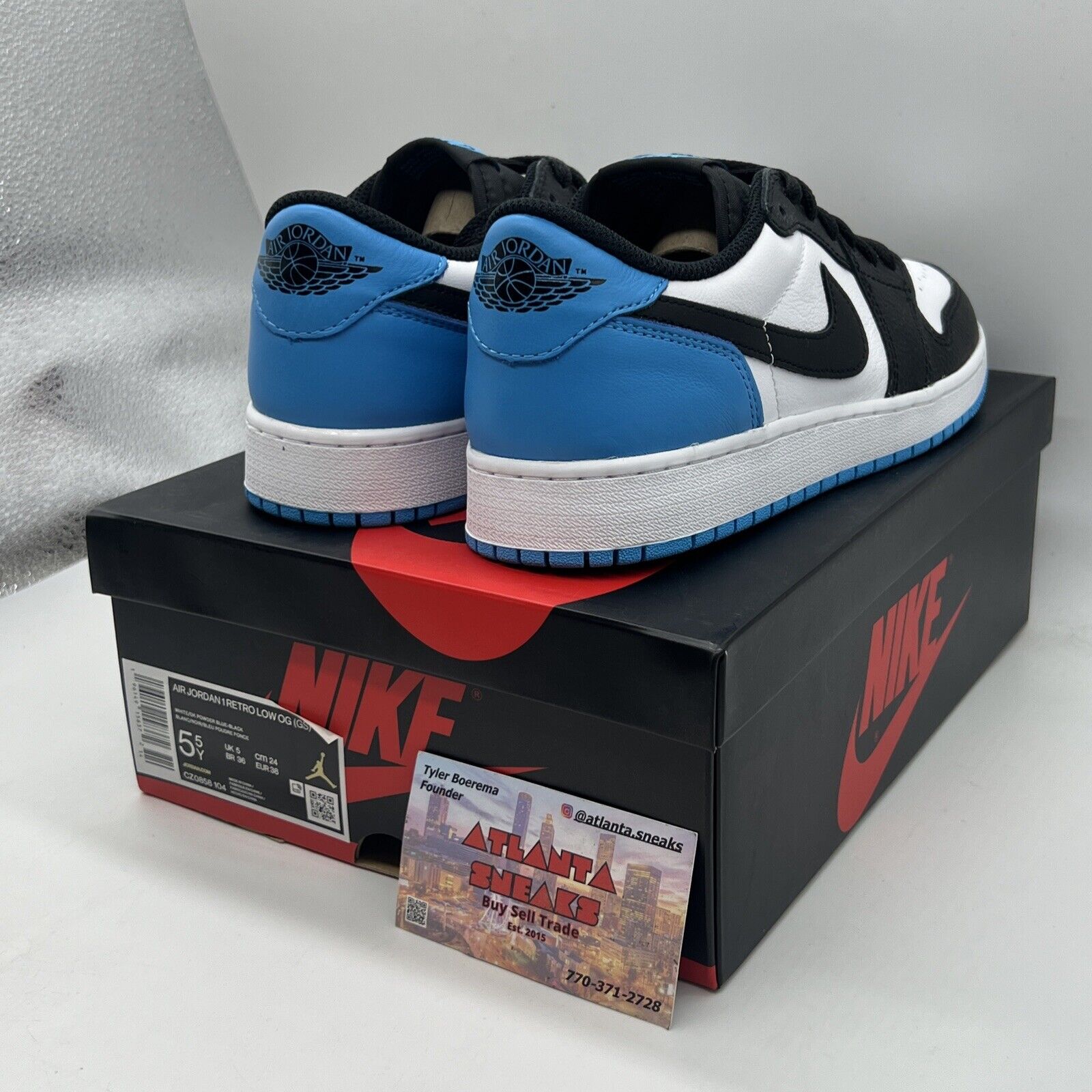 Size 5 - Jordan 1 Retro Low OG UNC Dark Powder Blue Brand New