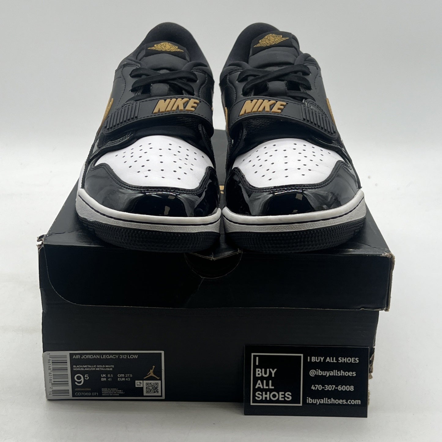Size 9.5 - Jordan Legacy 312 Low Black Metallic Gold (CD7069-071)