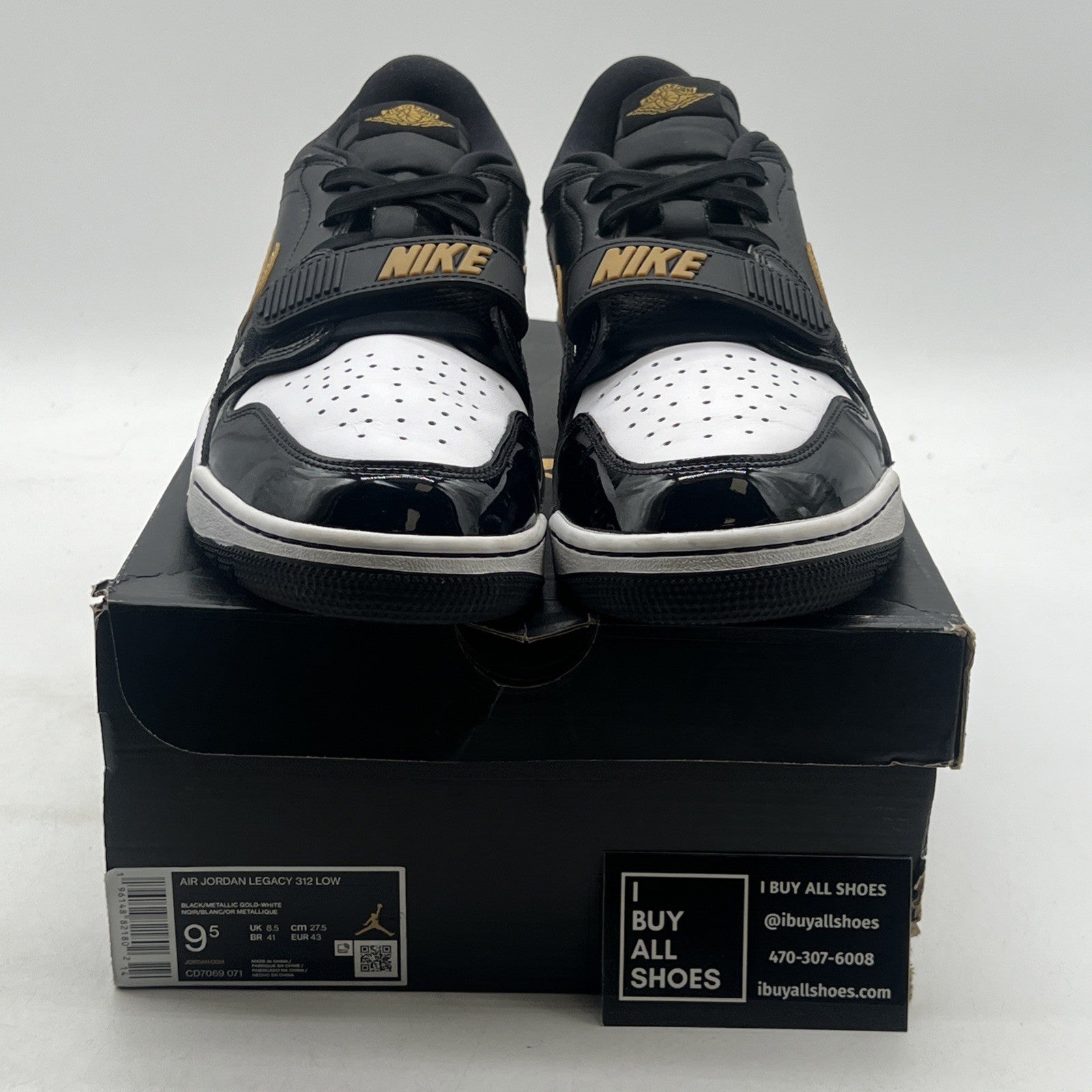 Size 9.5 - Jordan Legacy 312 Low Black Metallic Gold (CD7069-071)