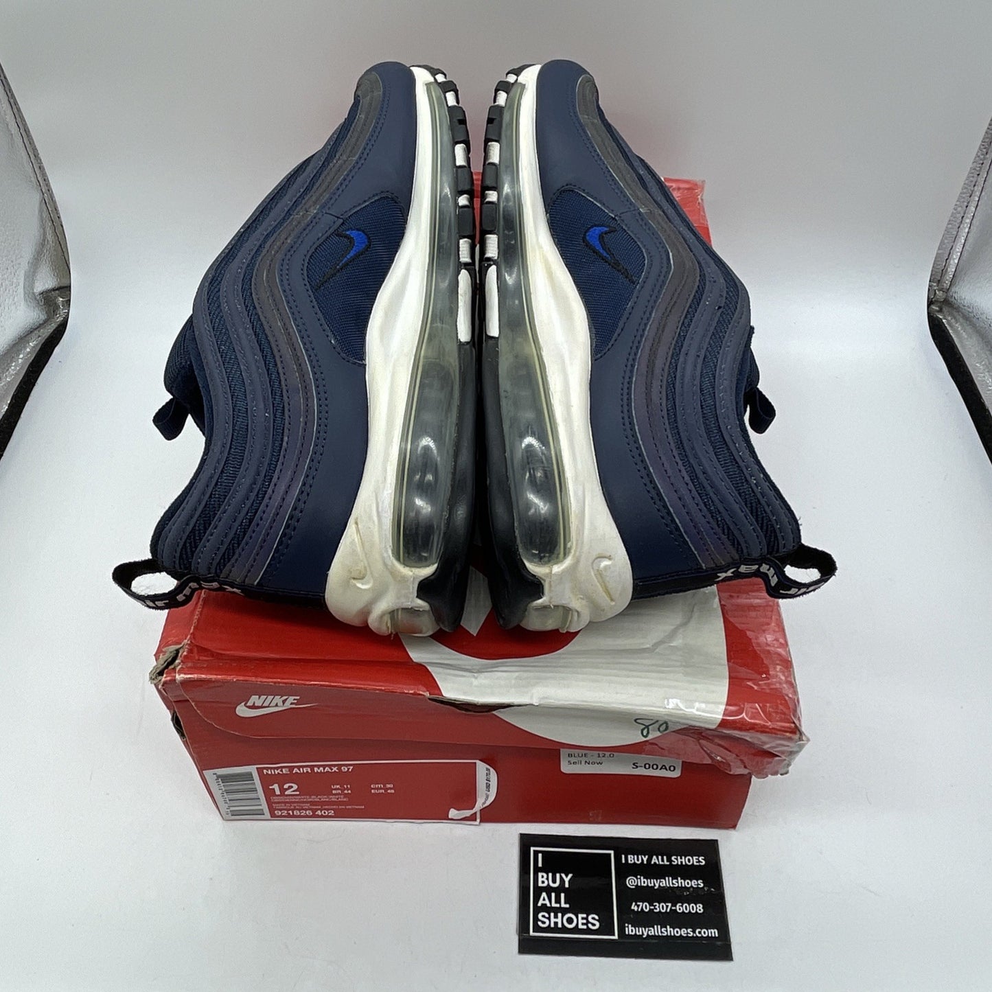 Size 12 - Nike Air Max 97 Obsidian Blue Leather Suede (921826-402)