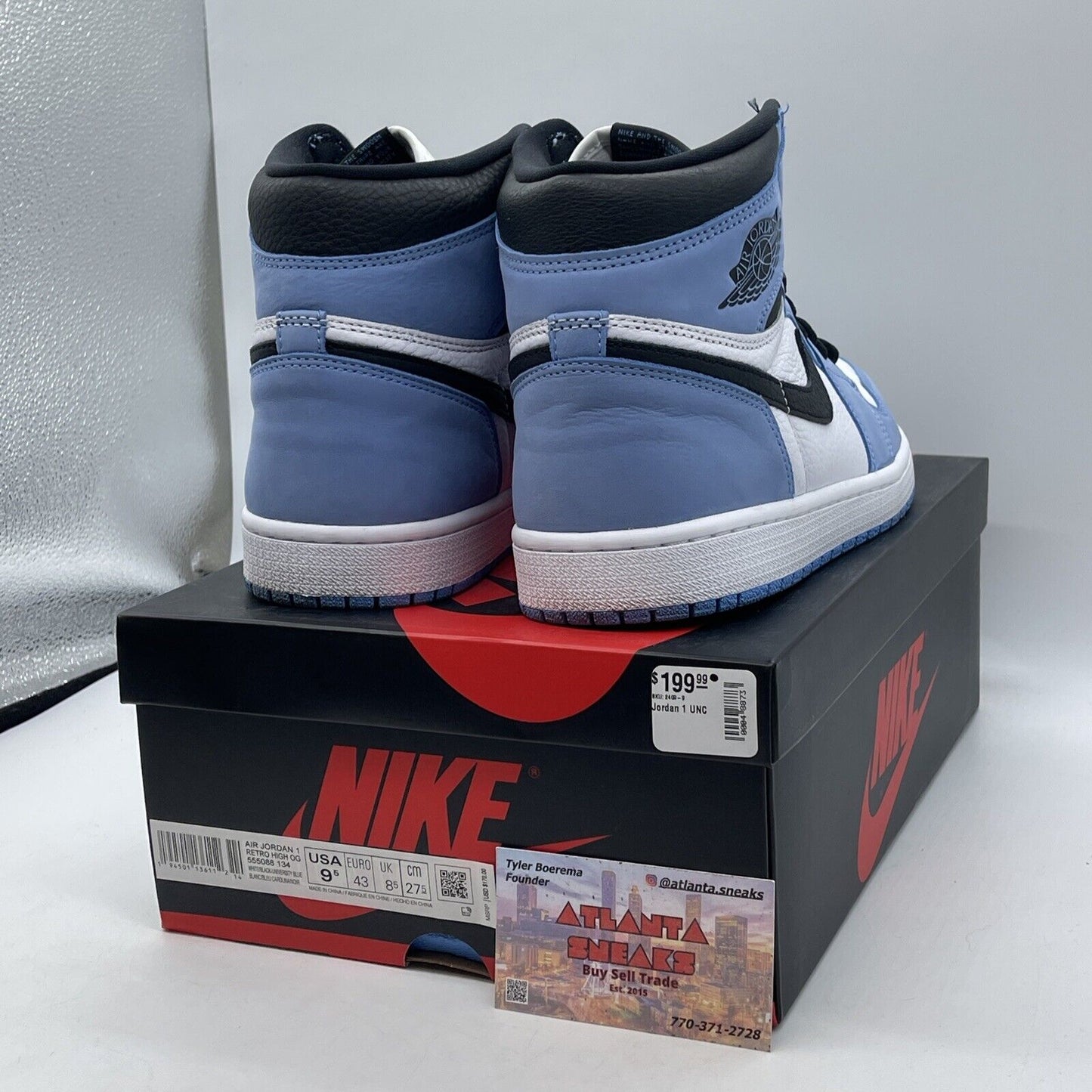 Size 9.5 - Jordan 1 Retro OG High University Blue White Black (555088-134)