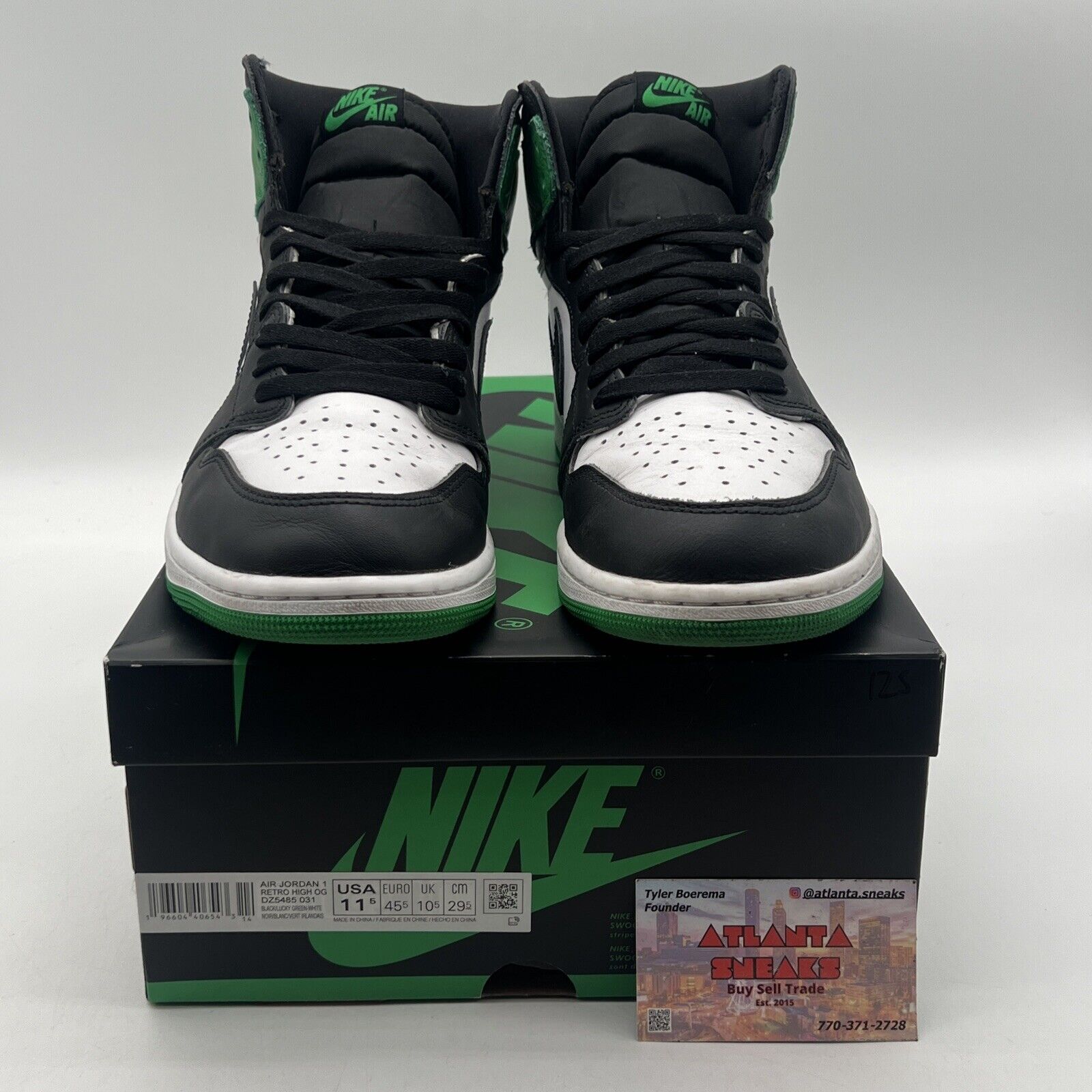 Size 11.5 - Air Jordan 1 Retro OG High Lucky Green Black White (DZ5485-031)