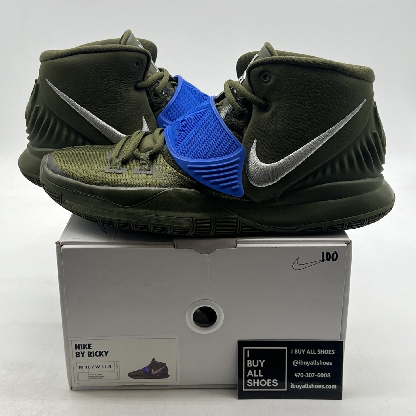 Size 10 -Nike iD By You Kyrie 6 Air Kyreezy Green White Blue (CT1019-991)