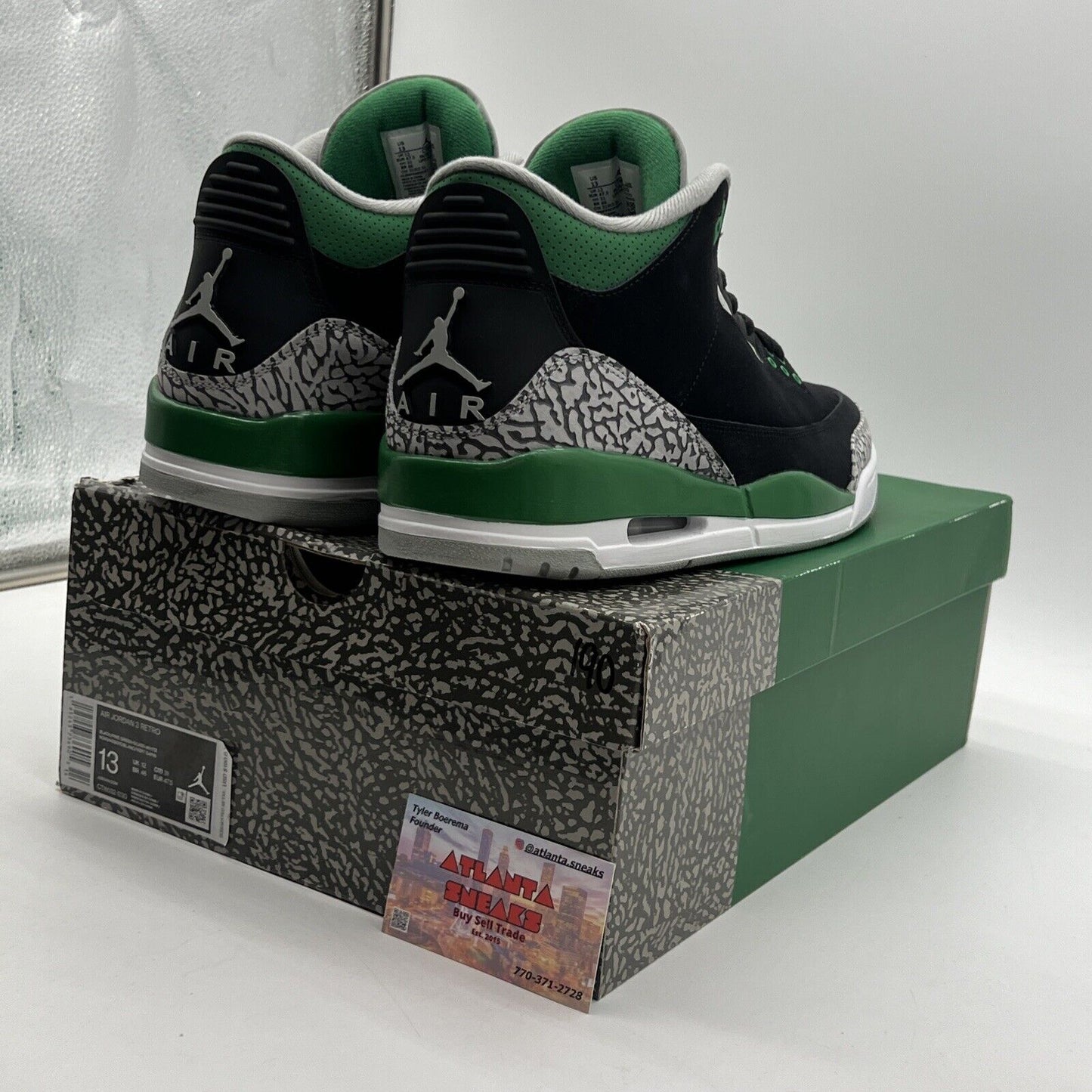 Size 13 - Jordan 3 Retro Mid Pine Green Black White Suede Gold (CT8532-030)