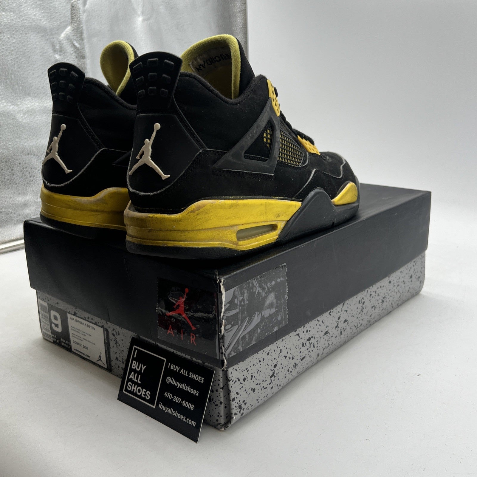 Size 9 - Air Jordan 4 Retro Low Thunder (308497-008)
