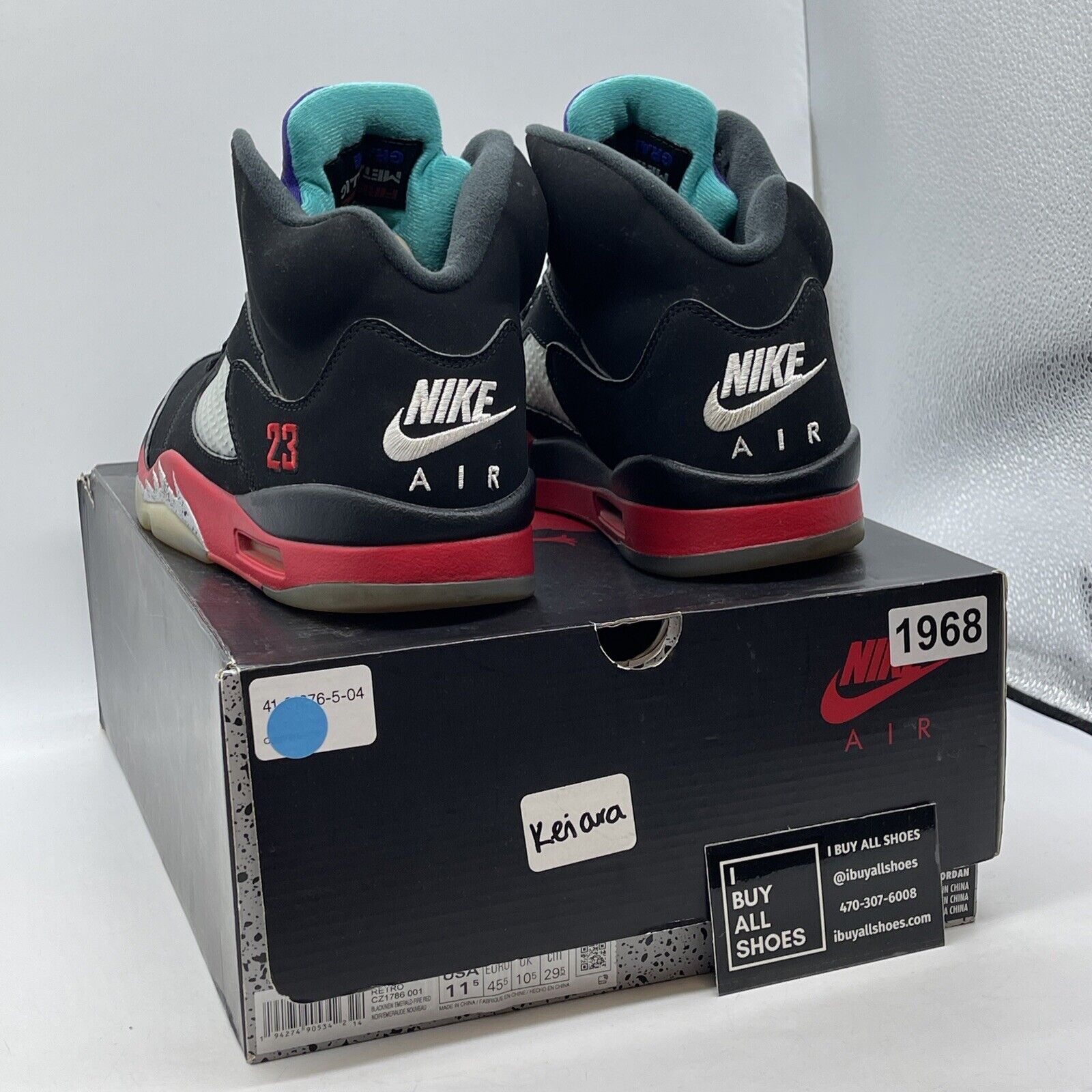 Size 11.5 - Jordan 5 Retro Top 3 Black Red White Purple Suede (CZ1786-001)