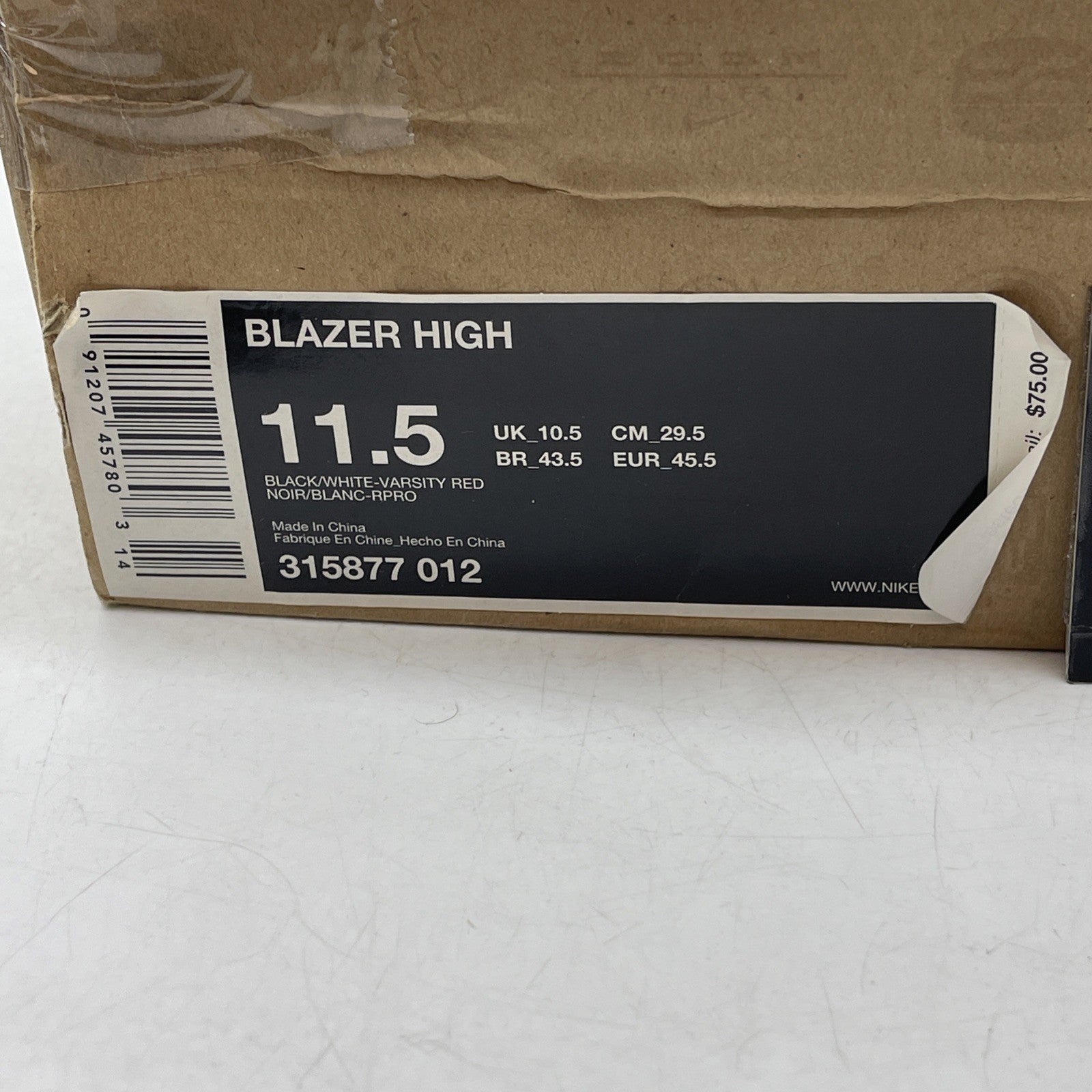 Size 11.5 - Nike Blazer High Black (315877-012)