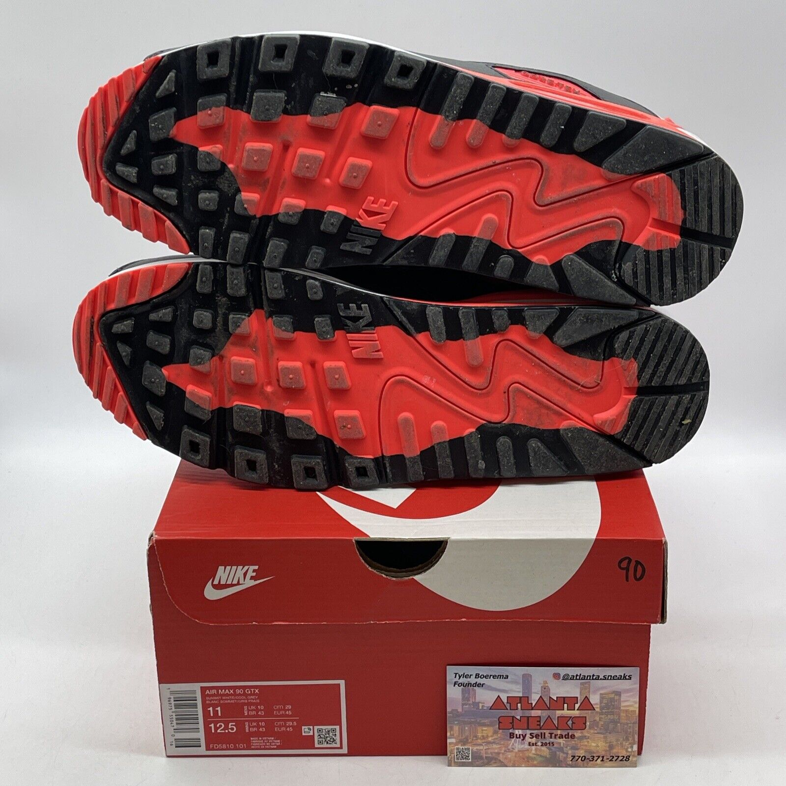 Size 11 - Nike Air Max 90 Gore-Tex Infrared  White Leather suede  (FD5810-101)