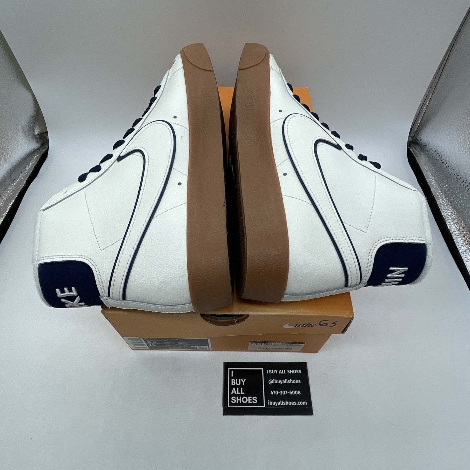 Size 9.5 - Nike Blazer '77 Premium Mid Sail Navy Gum (DQ7672-100)
