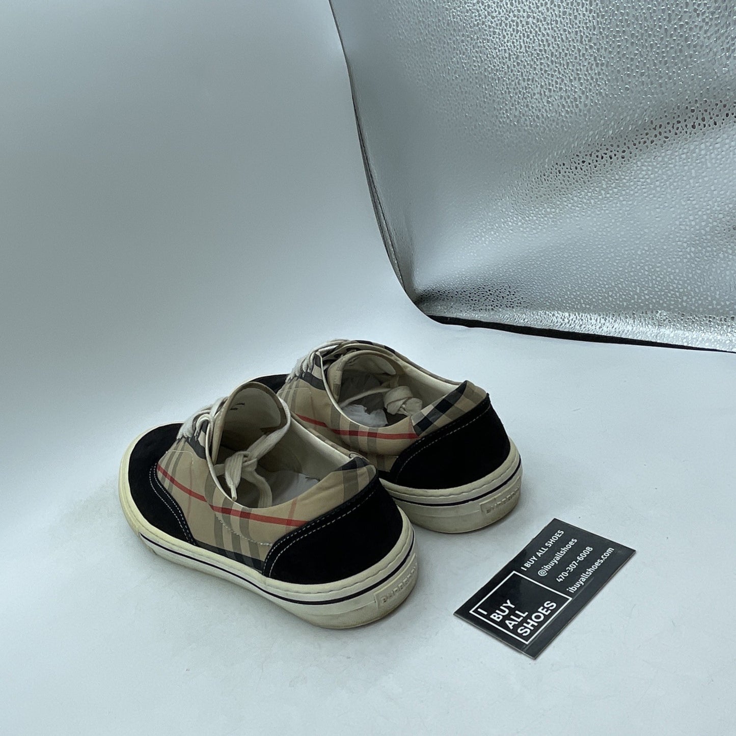 Size 43 - BURBERRY WILSON VINTAGE CHECK CANVAS LOW TOP SNEAKERS