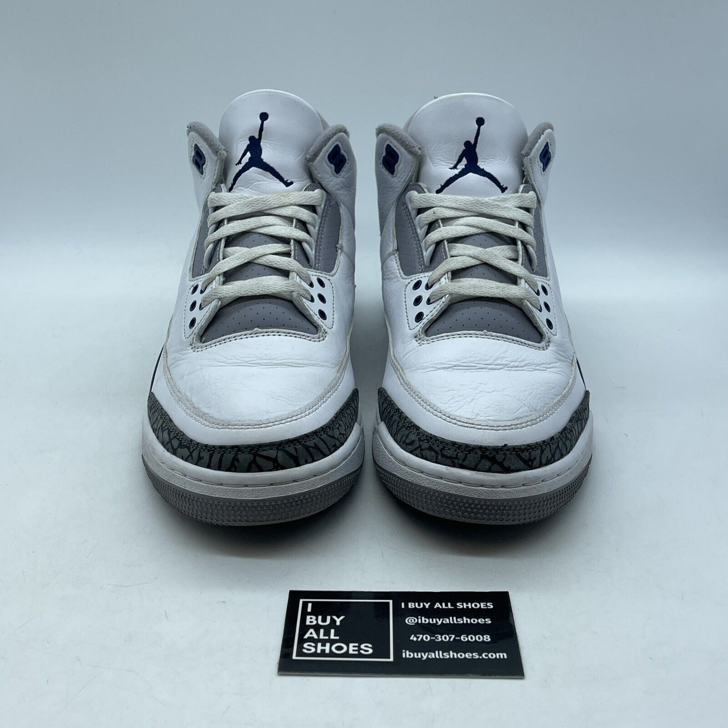 Size 11 - Air Jordan 3 Retro Midnight Navy White Leather Suede (ACT8532-140)