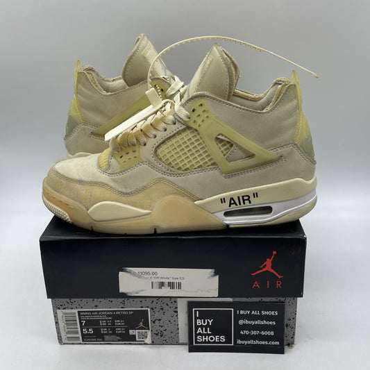Size 7W - Jordan 4 SP x Off-White Mid Sail Suede Leather (CV9388-100)