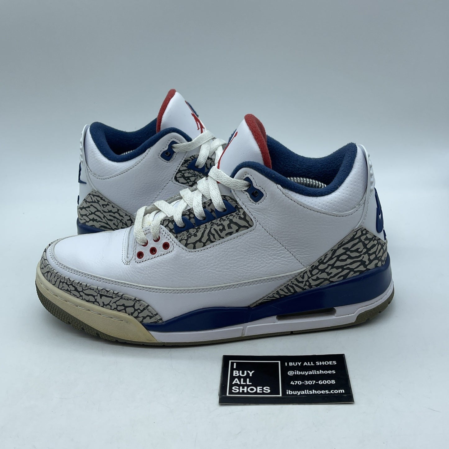 Size 9.5 - Jordan 3 Retro OG Mid True Blue Grey White Suede Leather (854262-106)