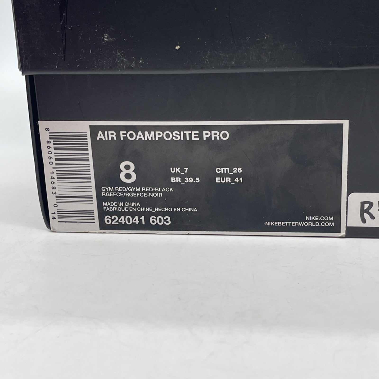 Size 8 - Nike Air Foamposite Pro Gym Red Suede Leather (624041-603)