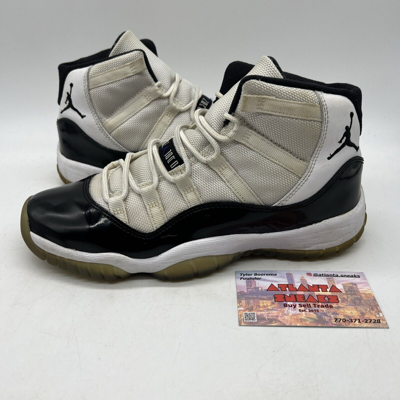 Nike Air Jordan 11 Retro Concord 2011 378038-107 White Black Size 5.5Y