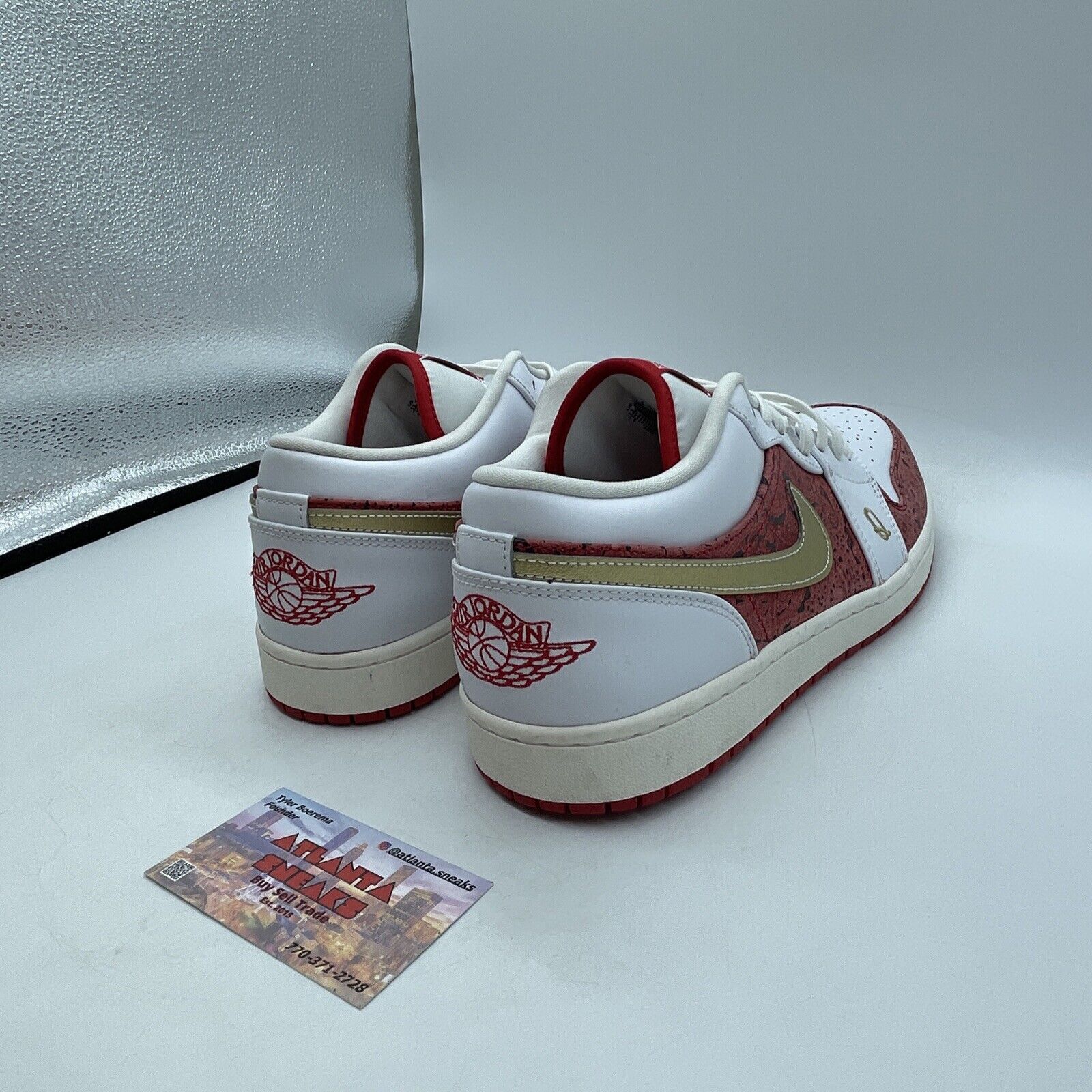 Size 11.5 - Air Jordan 1 SE Low Spades Red White Gold Leather (DJ5185-100)