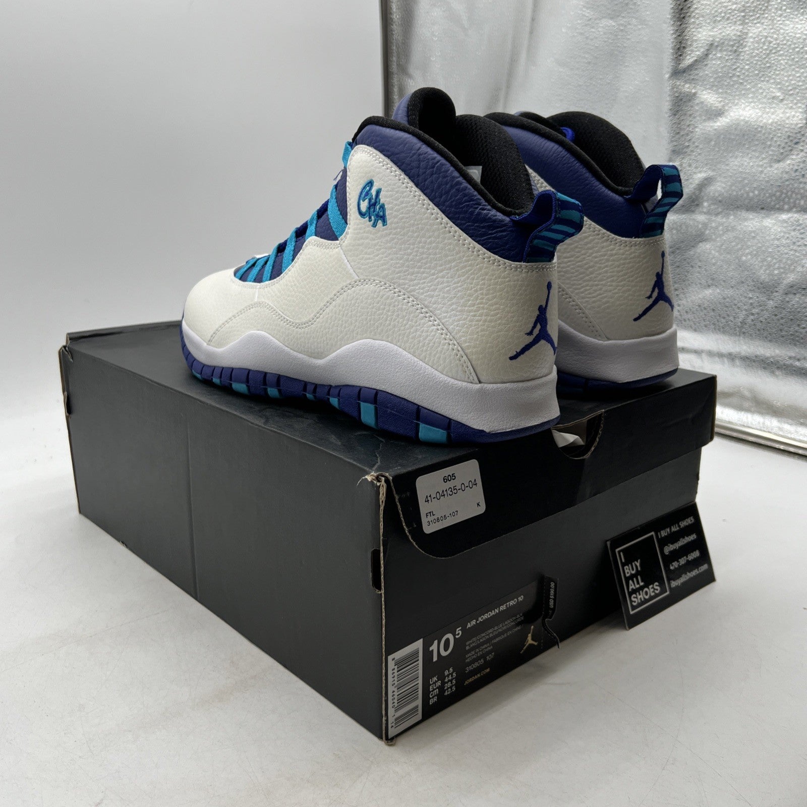 Size 10.5 - Air Jordan 10 Retro Charlotte Hornets (310805-107)