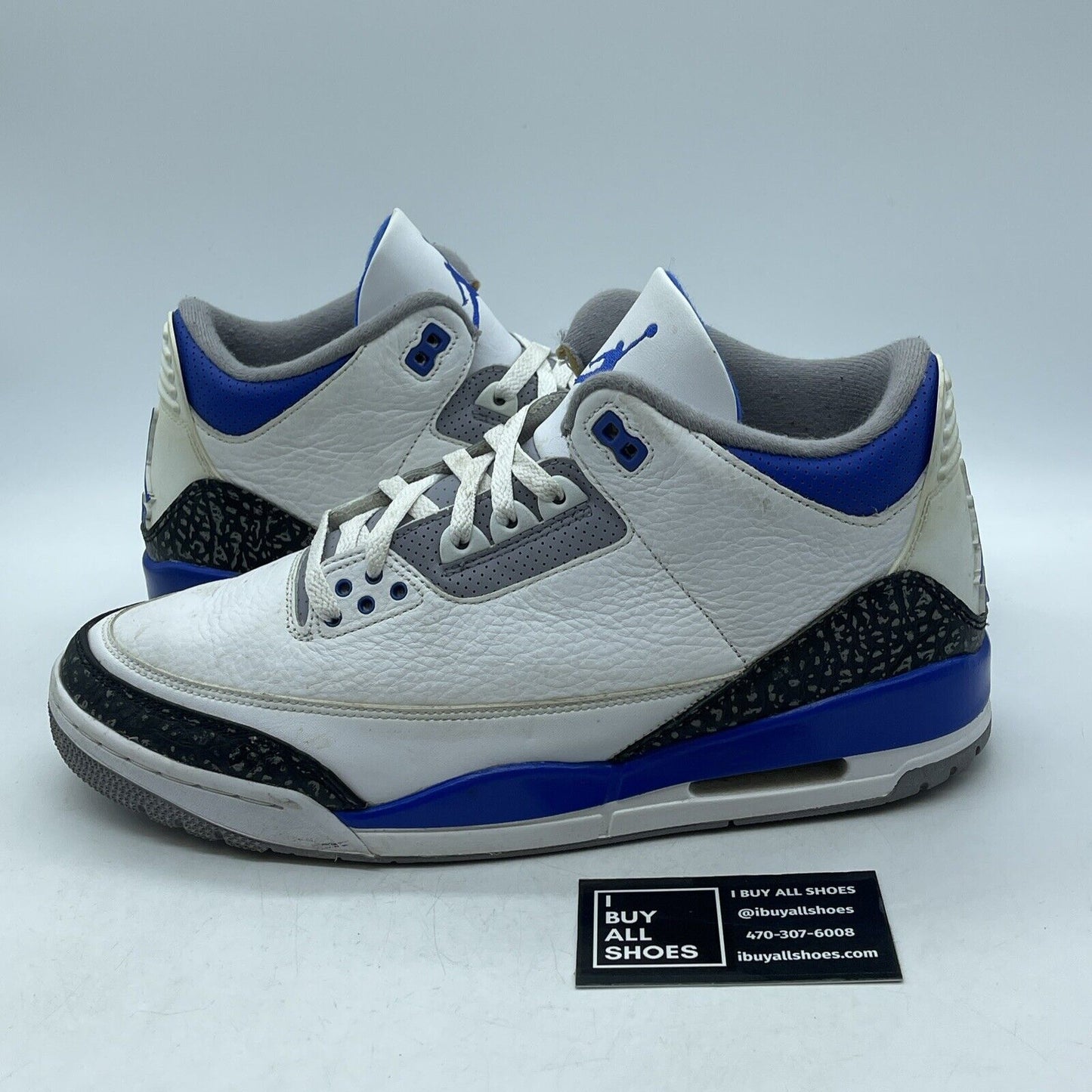Size 12 - Jordan 3 Retro Mid Racer Blue Grey White Suede Leather (CT8532-145)