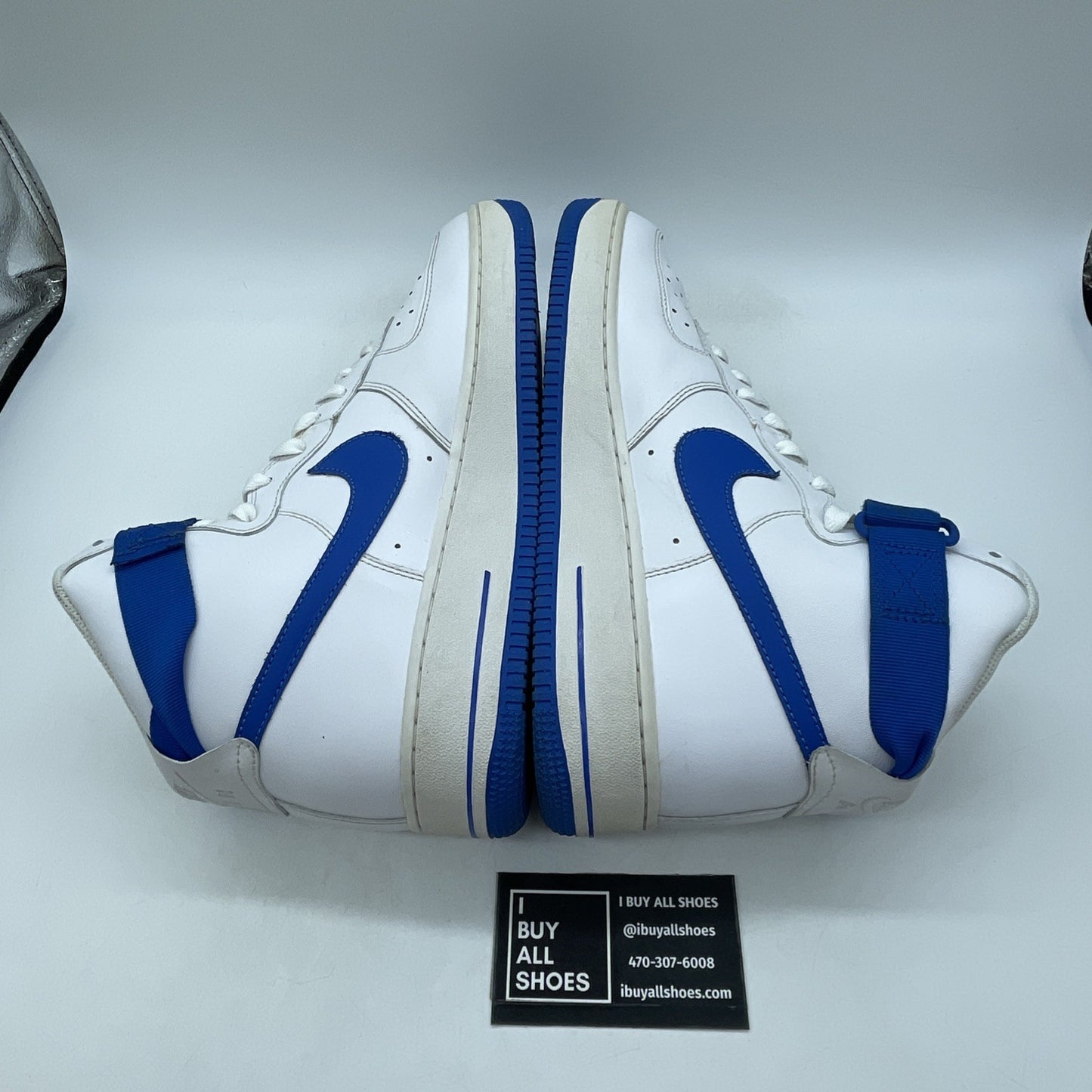 Size 9.5 - Nike Air Force 1 '07 High White Soar Blue (315121-110)