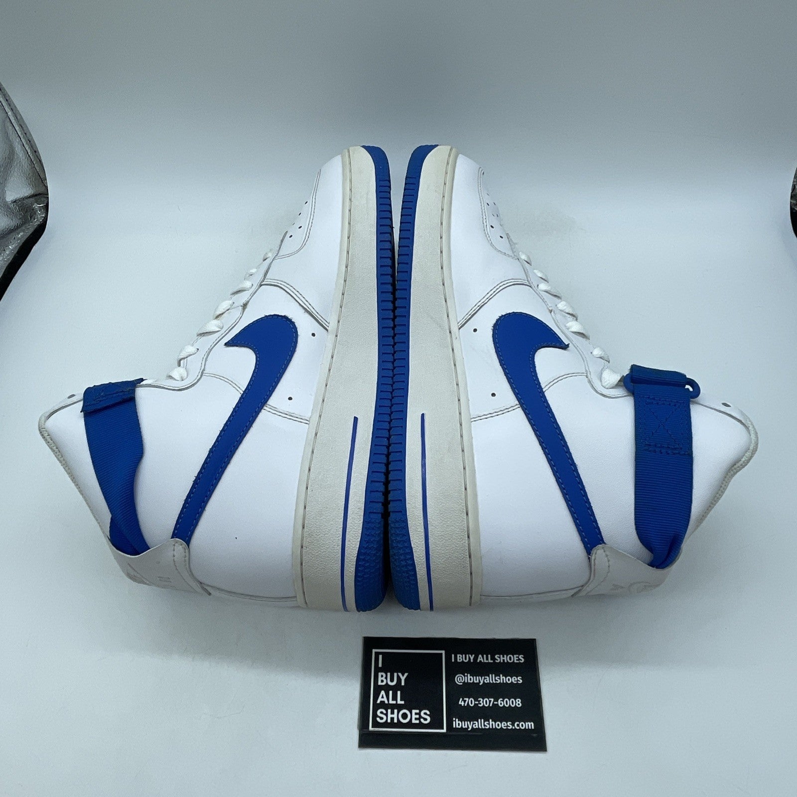 Size 9.5 - Nike Air Force 1 '07 High White Soar Blue (315121-110)