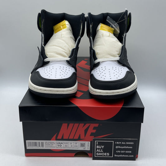 Size 10 - Jordan 1 Retro High OG Volt White Black Yellow Leather (555088-118)