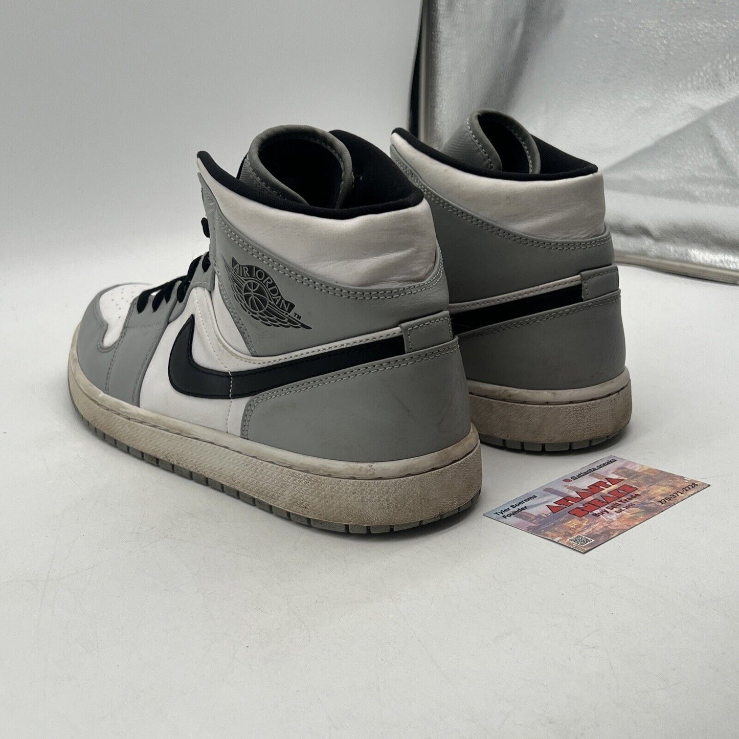 Size 11 - Jordan 1 Mid Gray 2020 White Black Leather (554724-092)