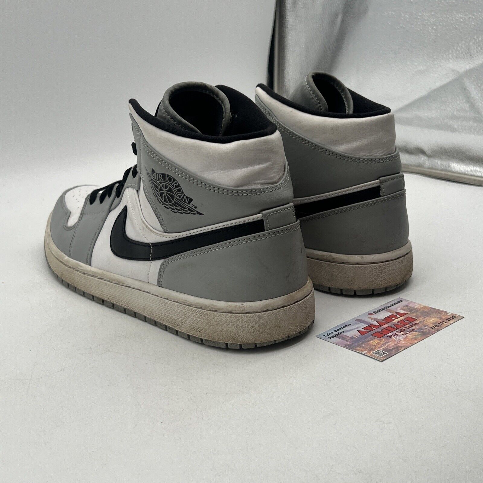 Size 11 - Jordan 1 Mid Gray 2020 White Black Leather (554724-092)
