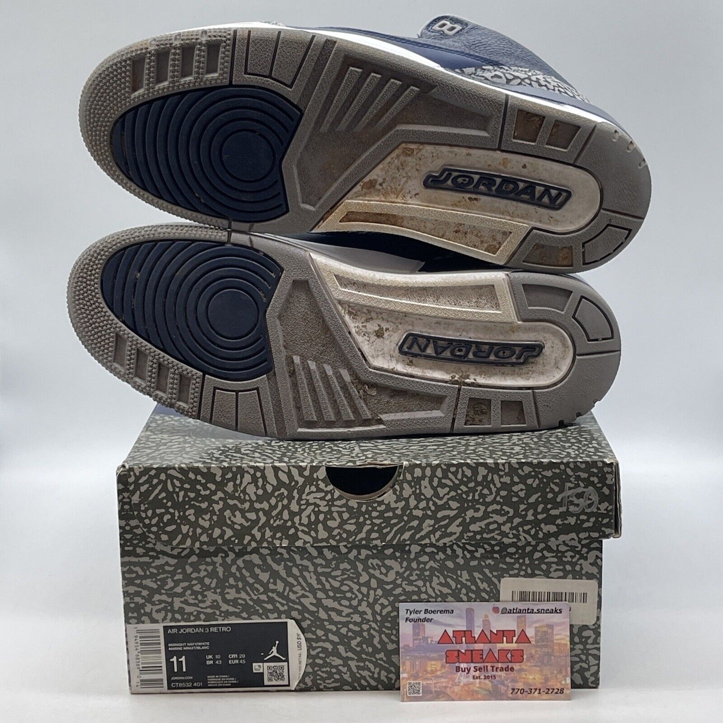 Size 11 - Jordan 3 Retro Blue Grey White Leather Suede (CT8532-401)