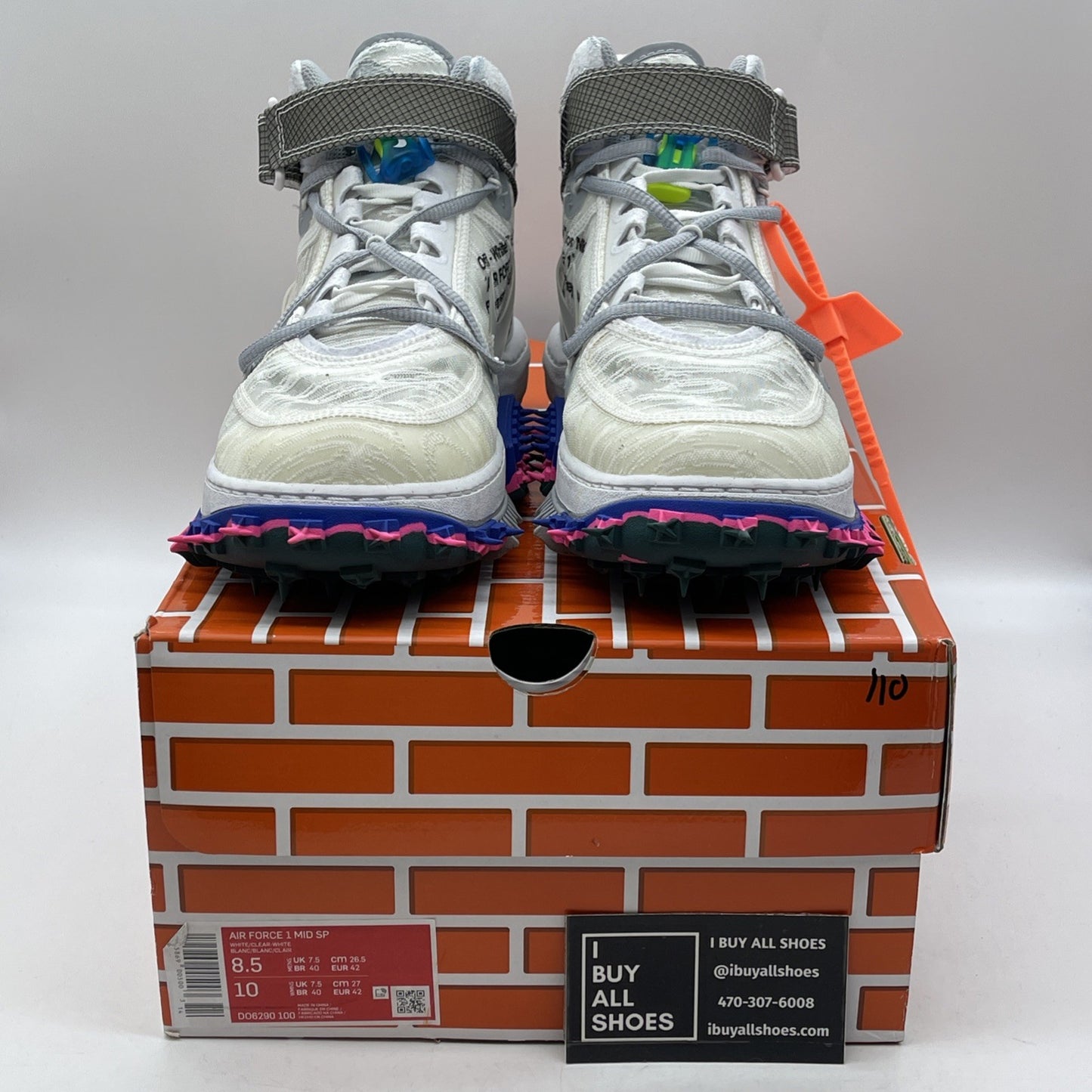 Size 8.5 - Nike Air Force 1 x Off-White White 2022 Suede Leather (DO6290-100)